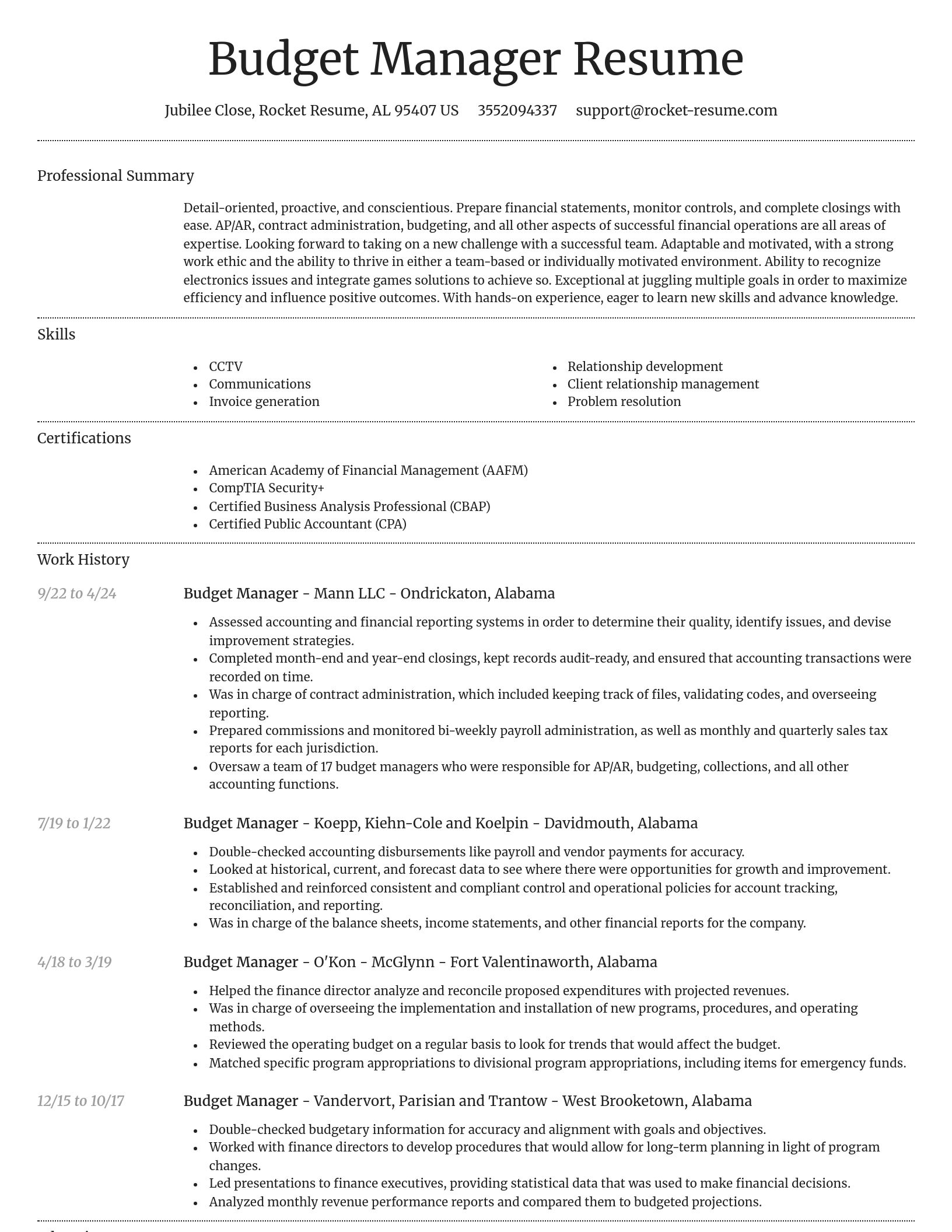 Dignified resume template