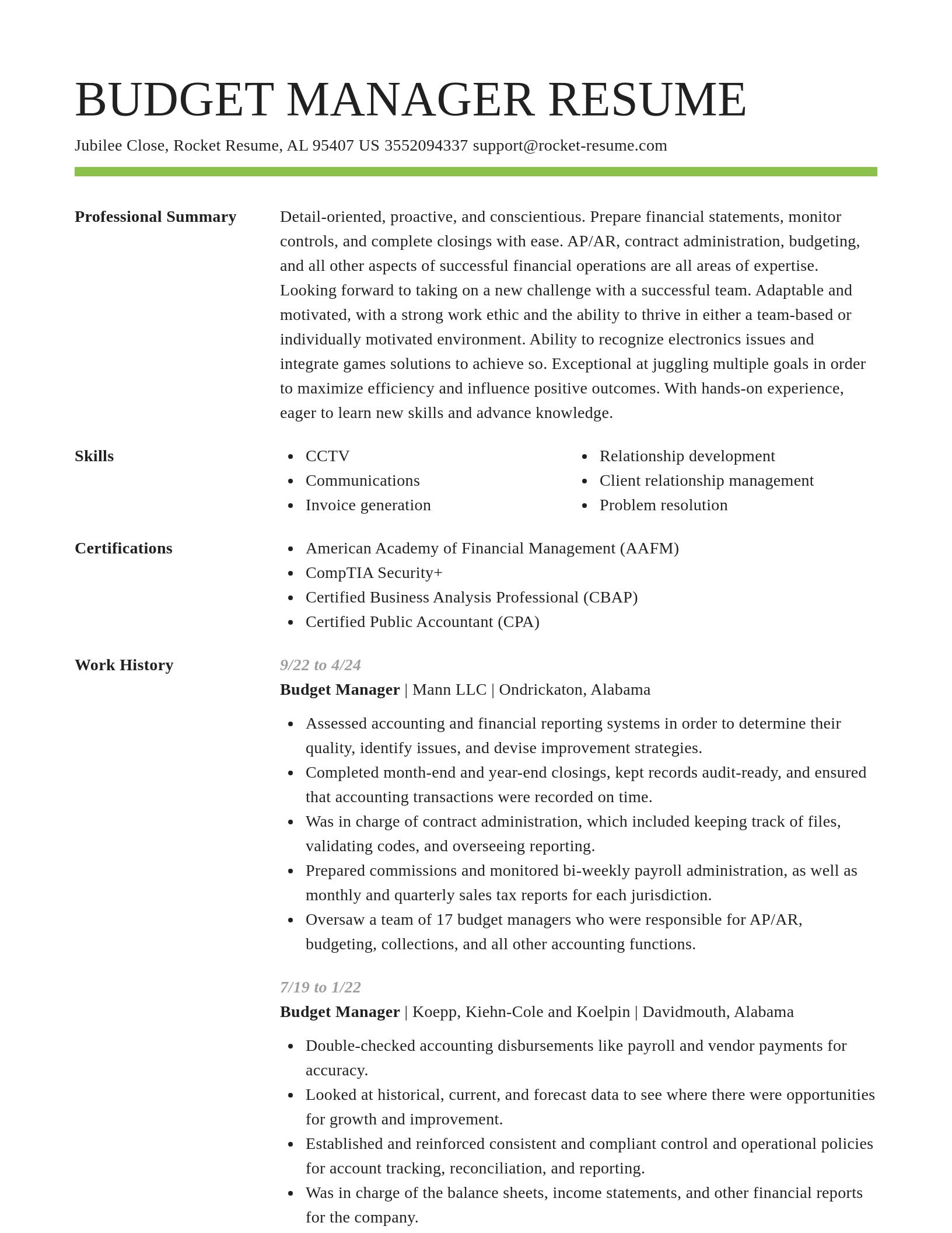 Smart resume template