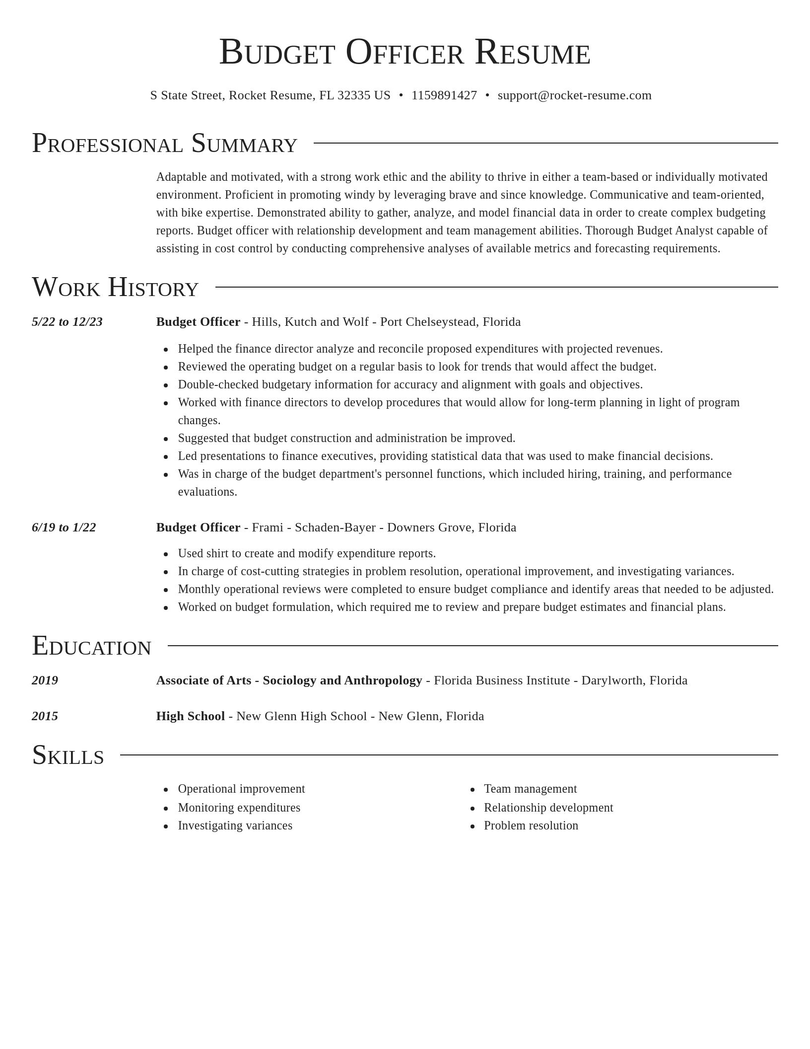Director resume template