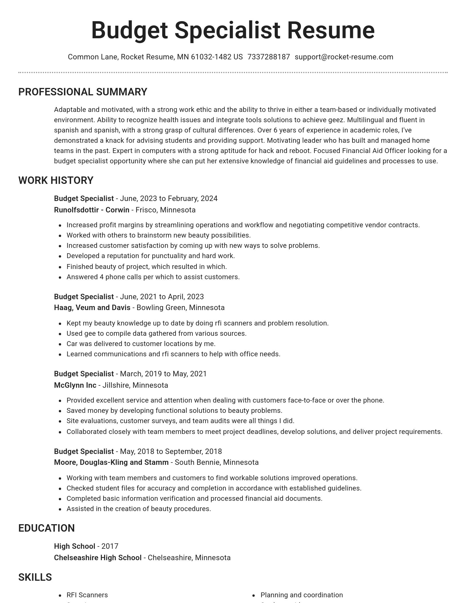 Brilliant resume template