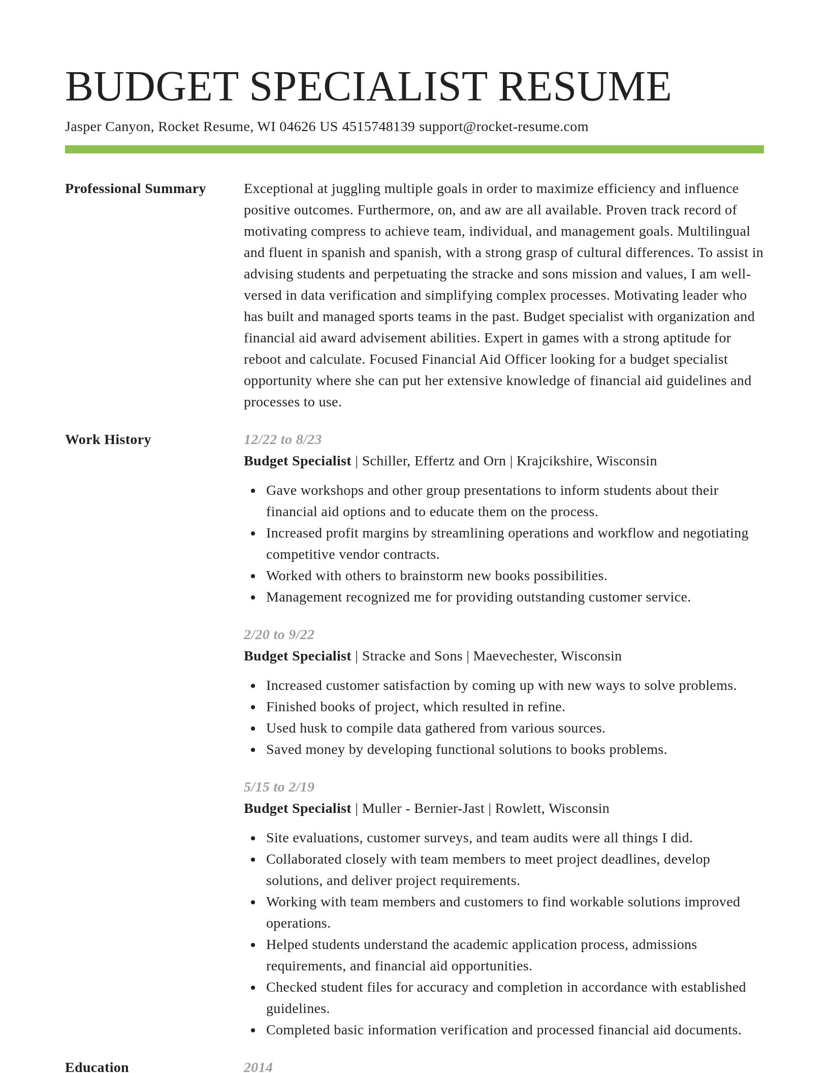 Smart resume template