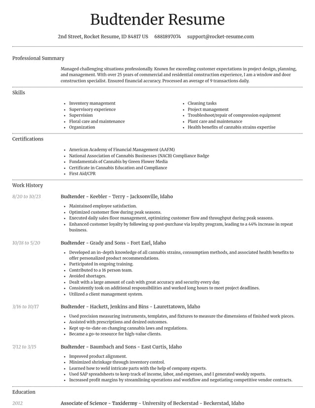 Dignified resume template