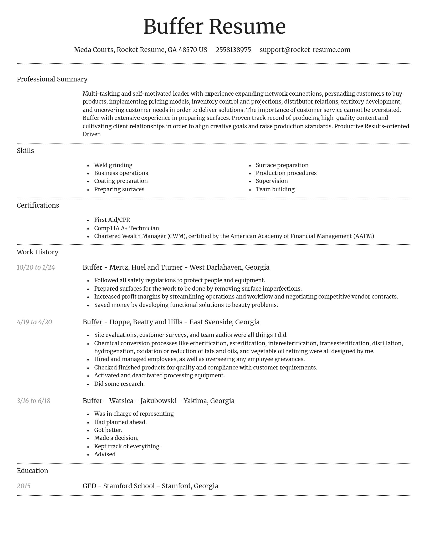 Dignified resume template
