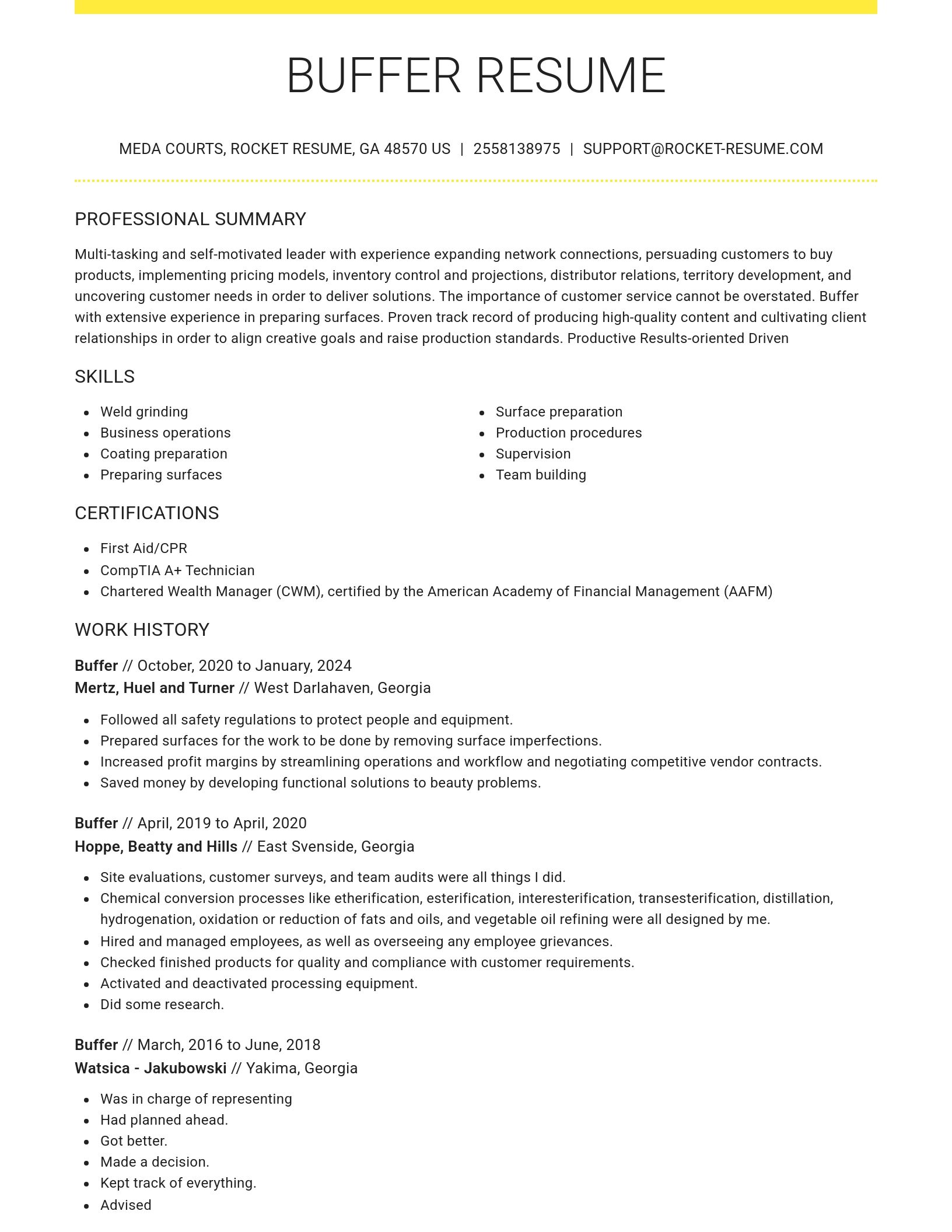 Grand resume template