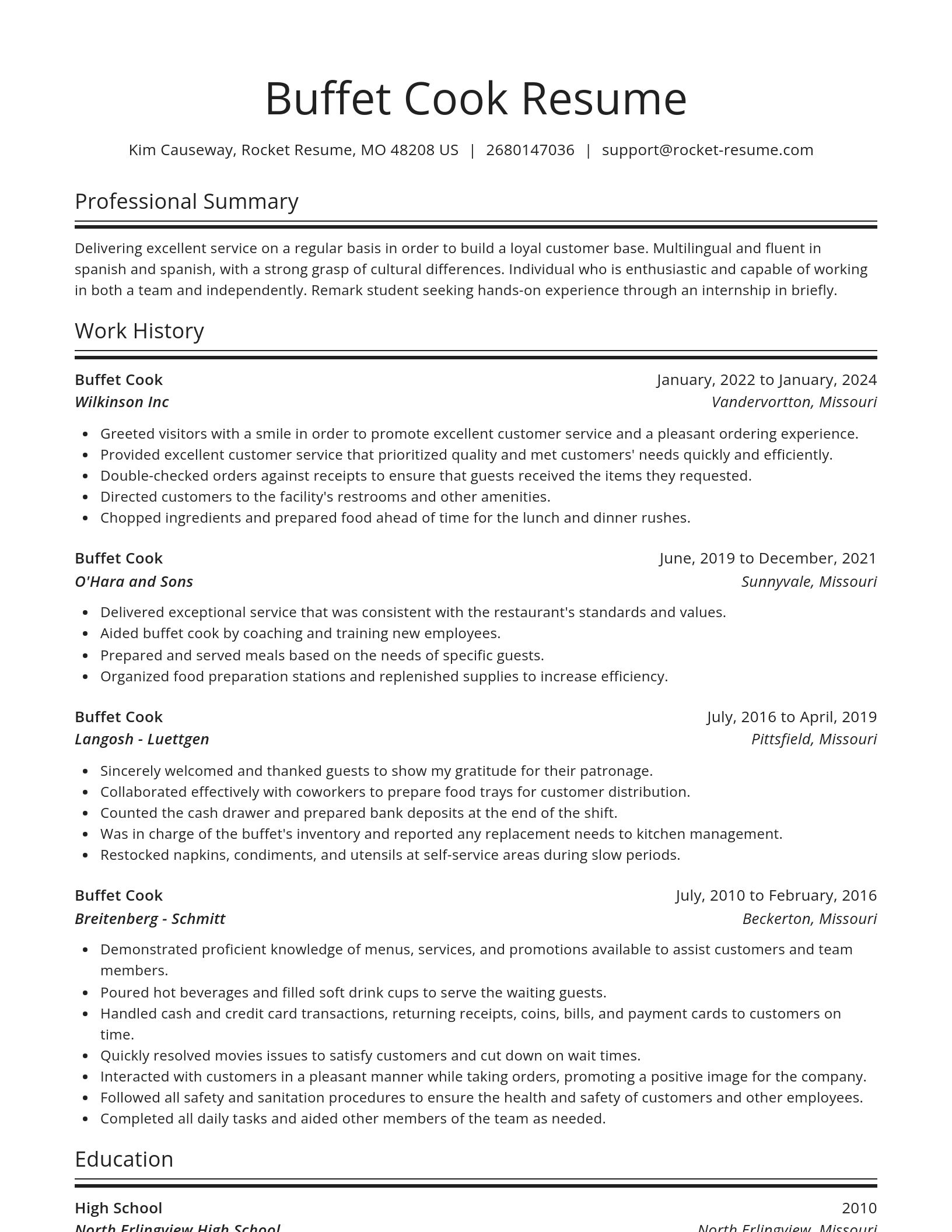 Spotlight resume template