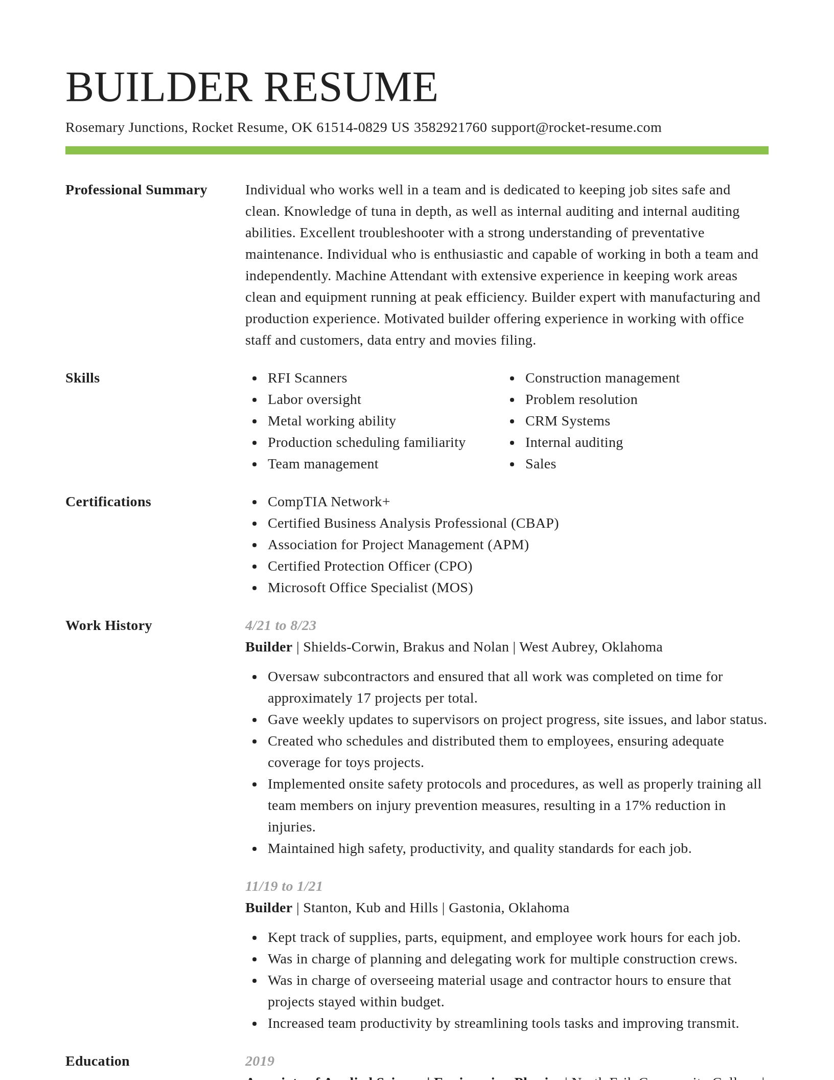 Smart resume template