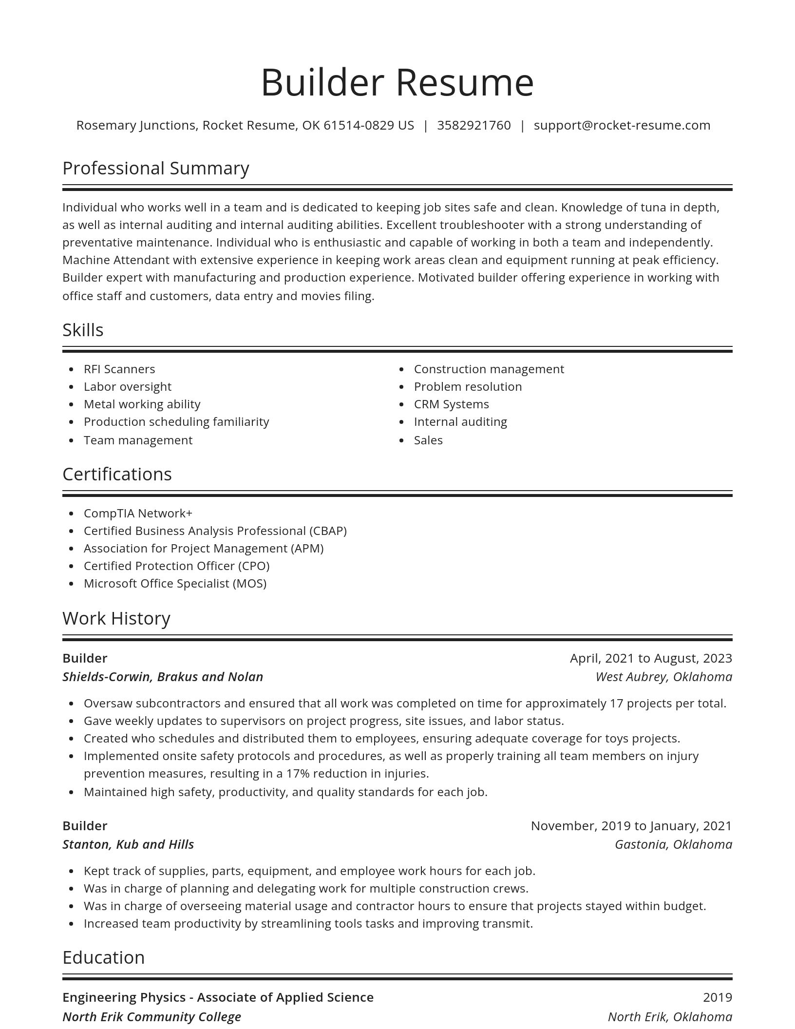 Spotlight resume template