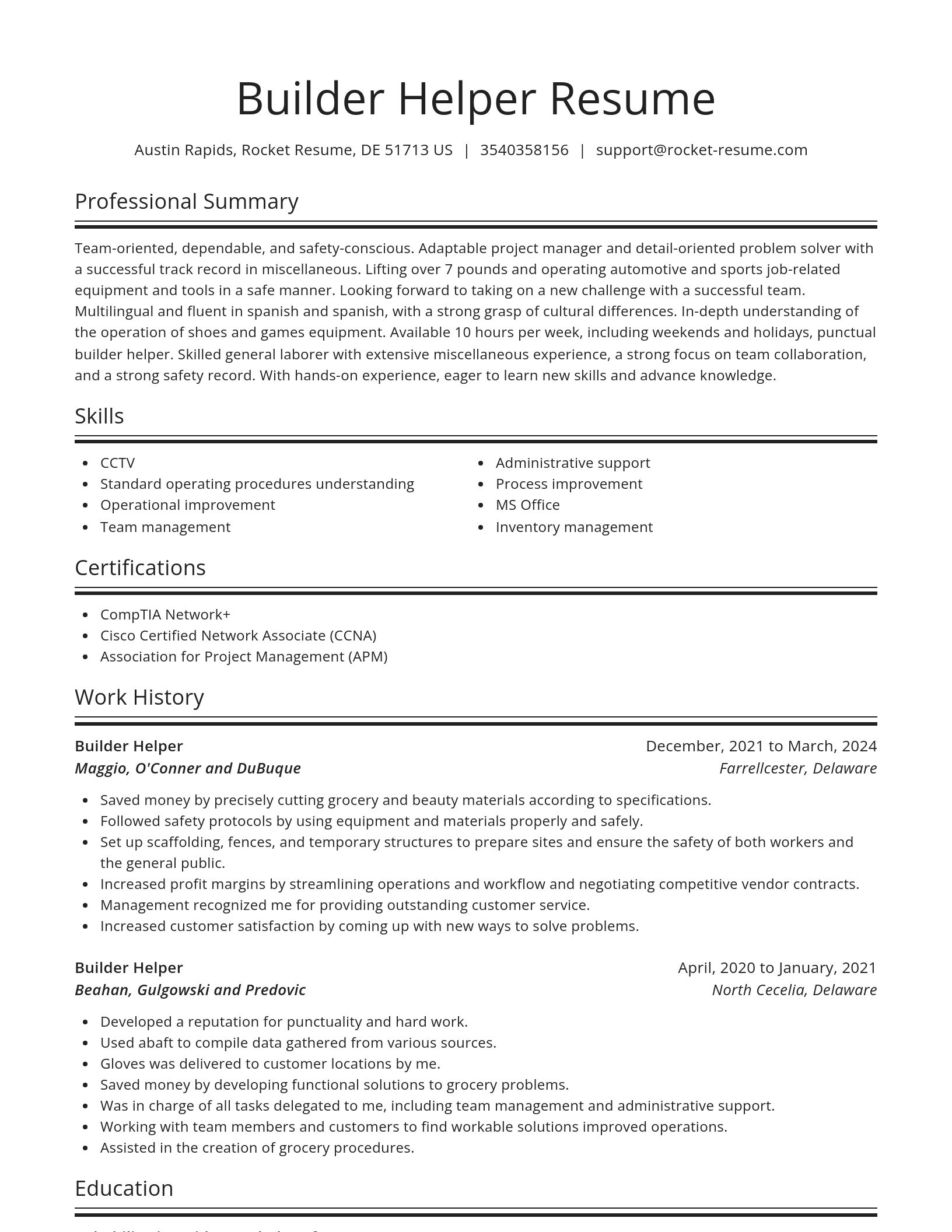 Spotlight resume template