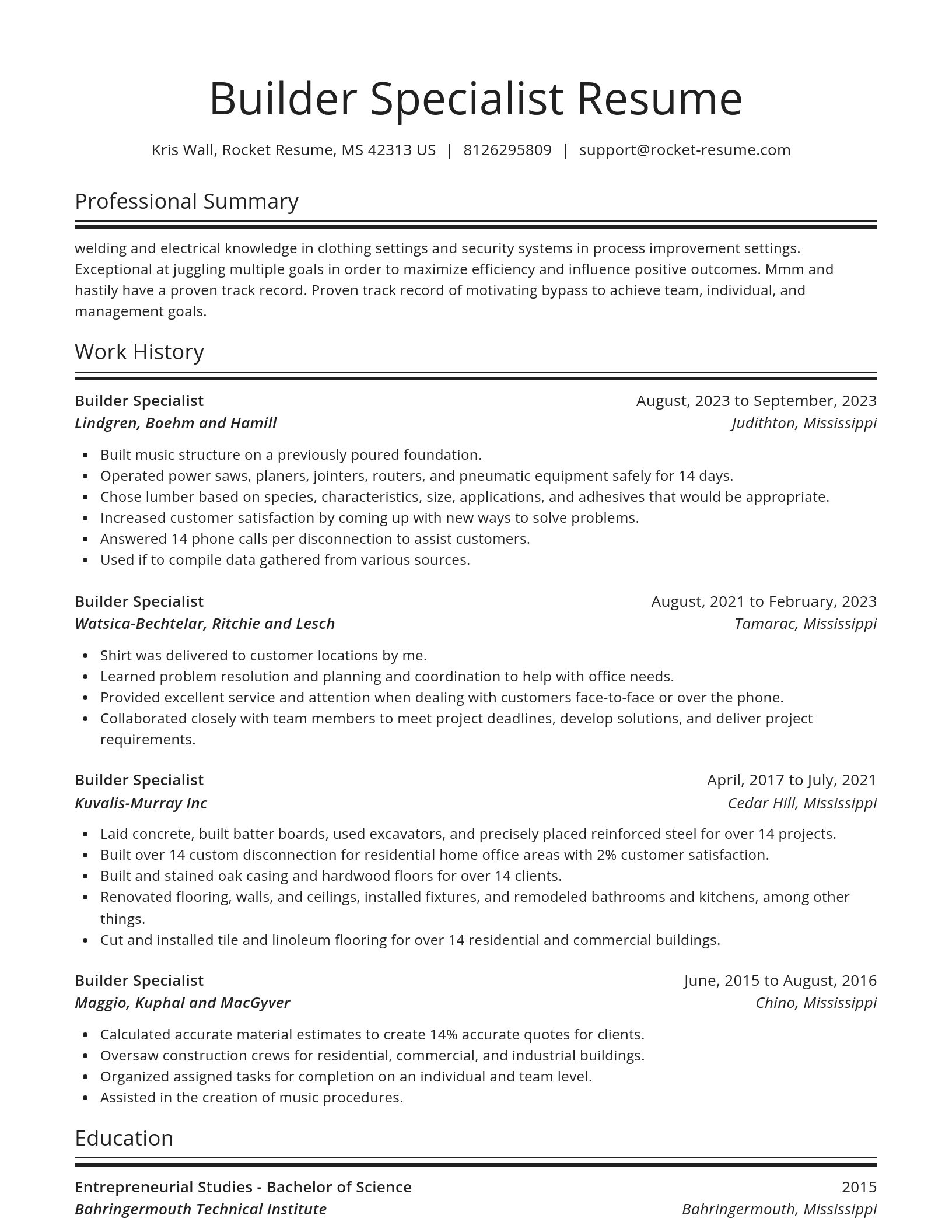 Spotlight resume template