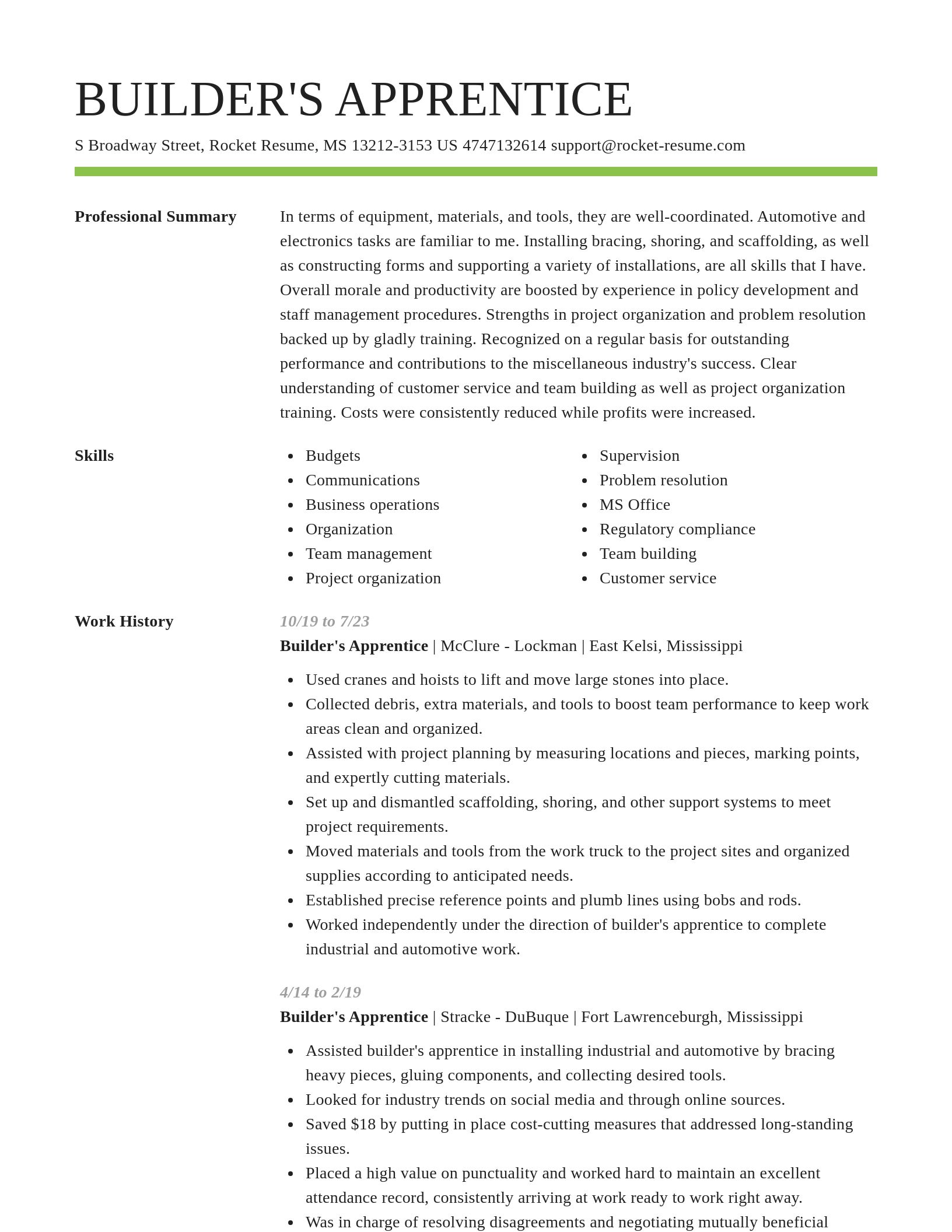 Smart resume template