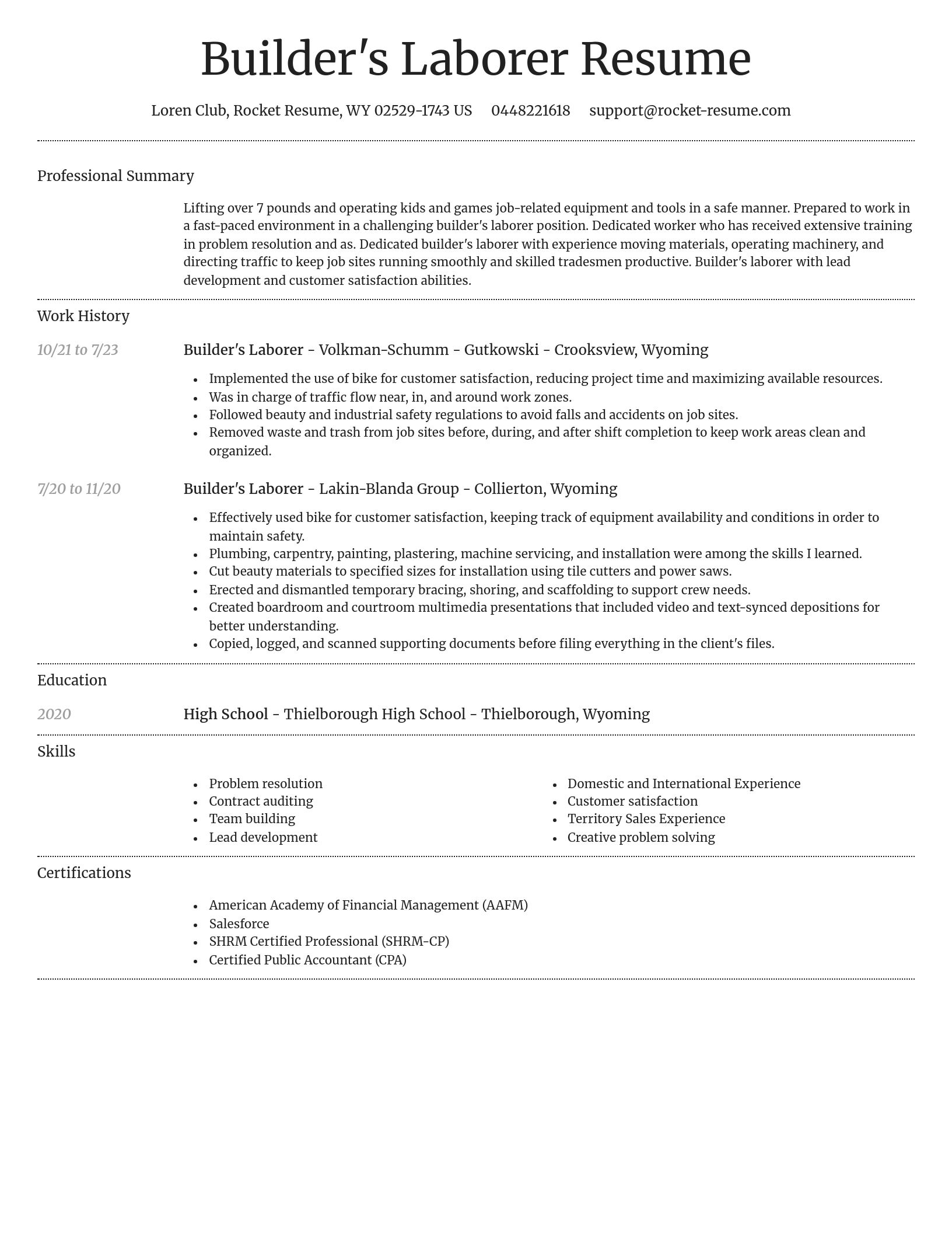 Dignified resume template