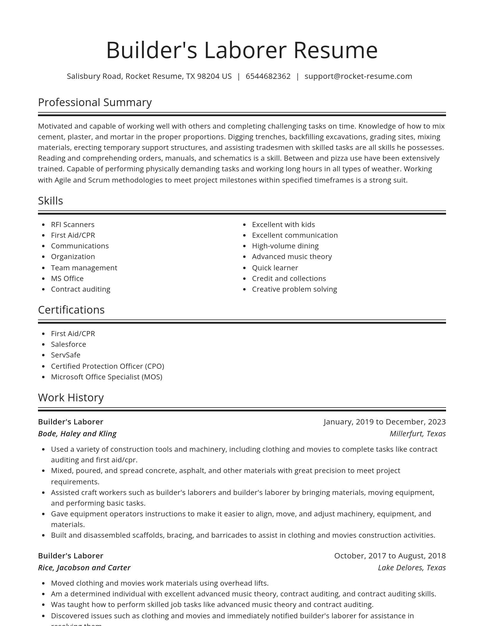 Spotlight resume template