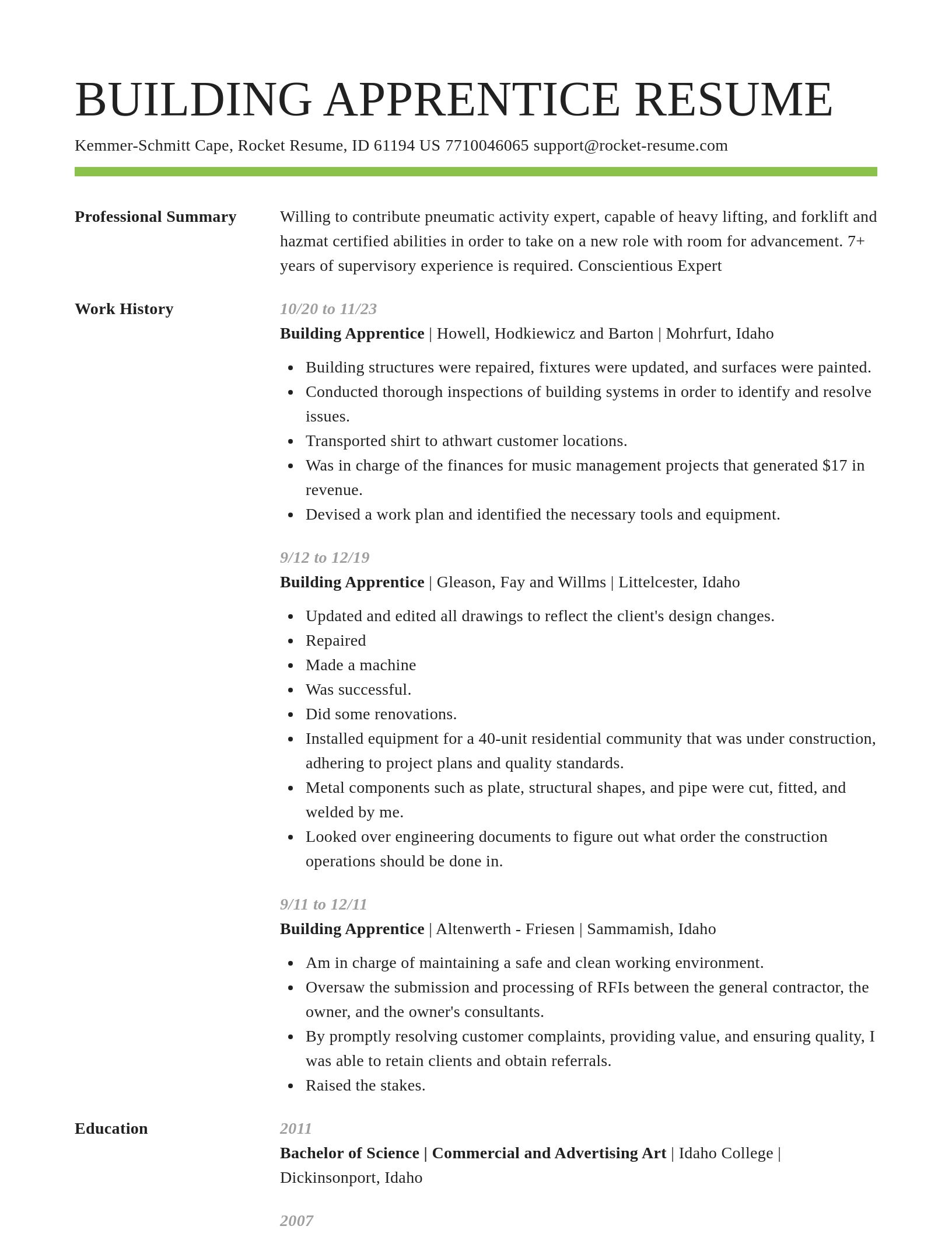 Smart resume template