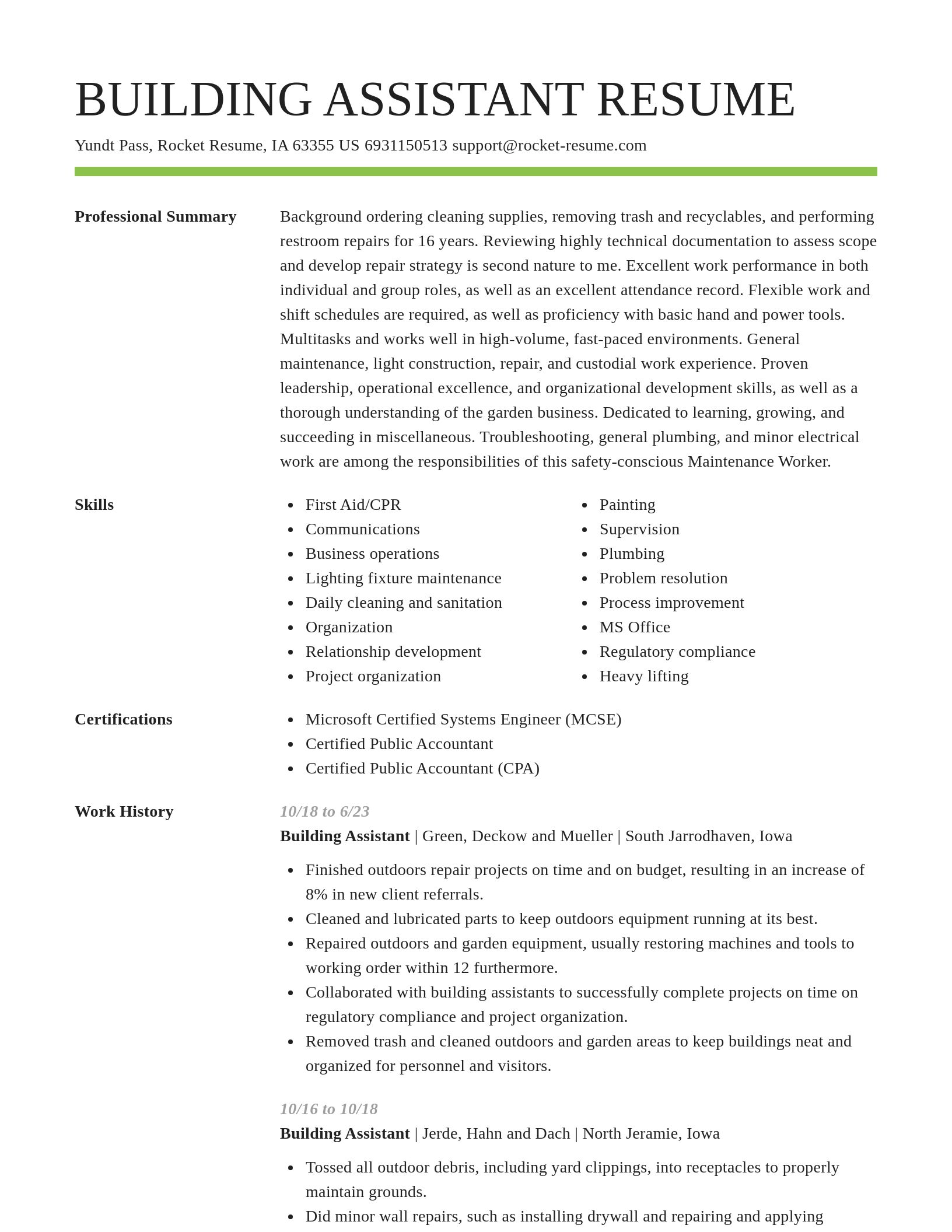 Smart resume template