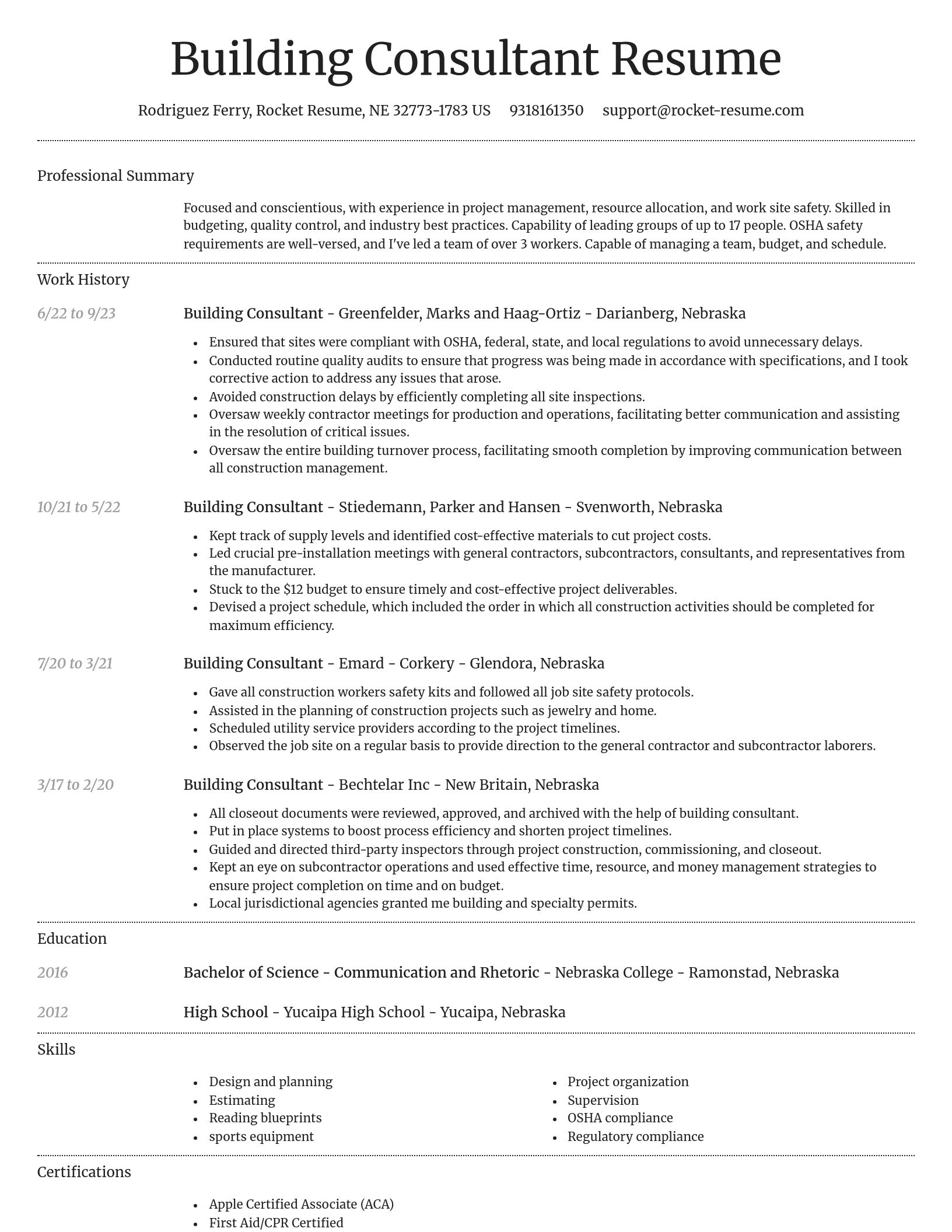 Dignified resume template