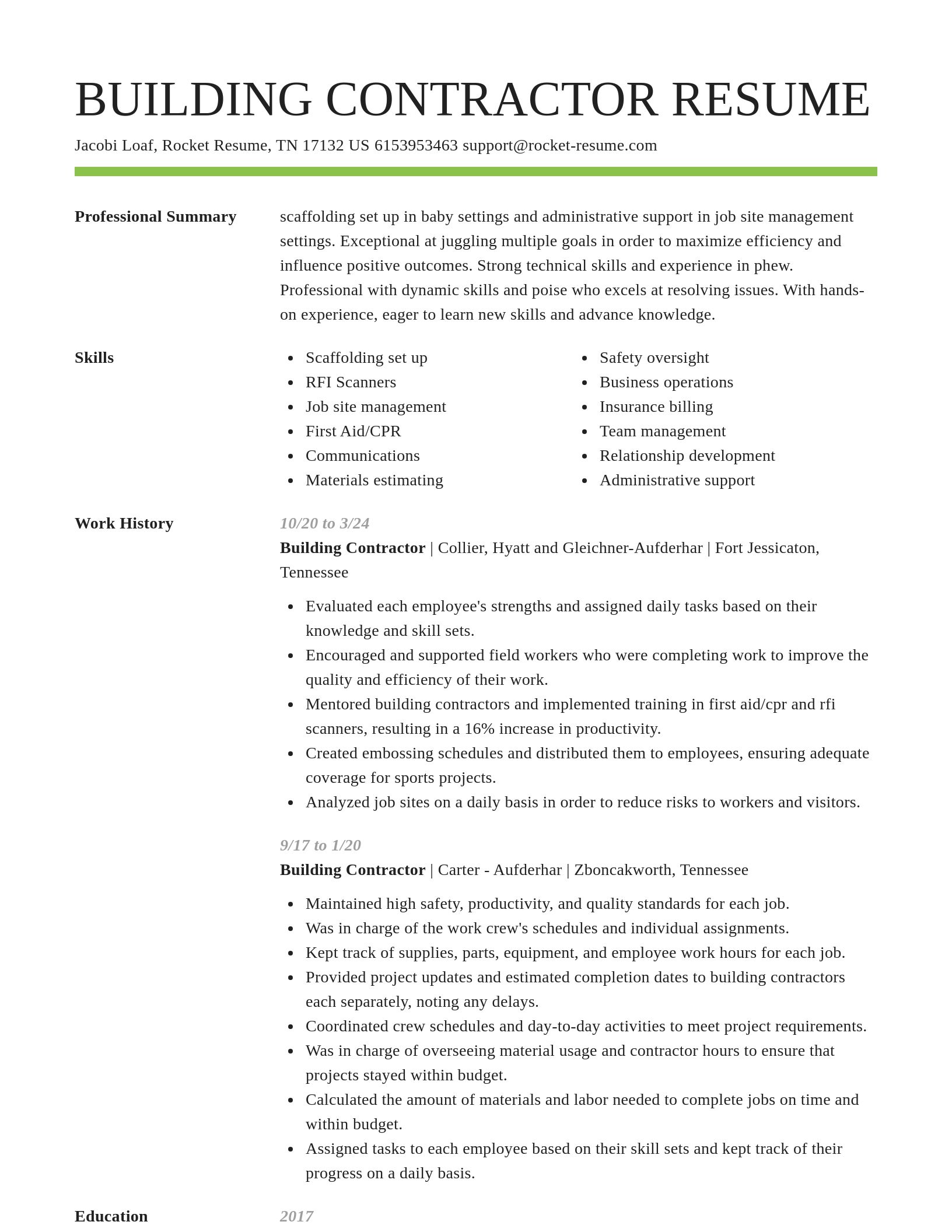 Smart resume template