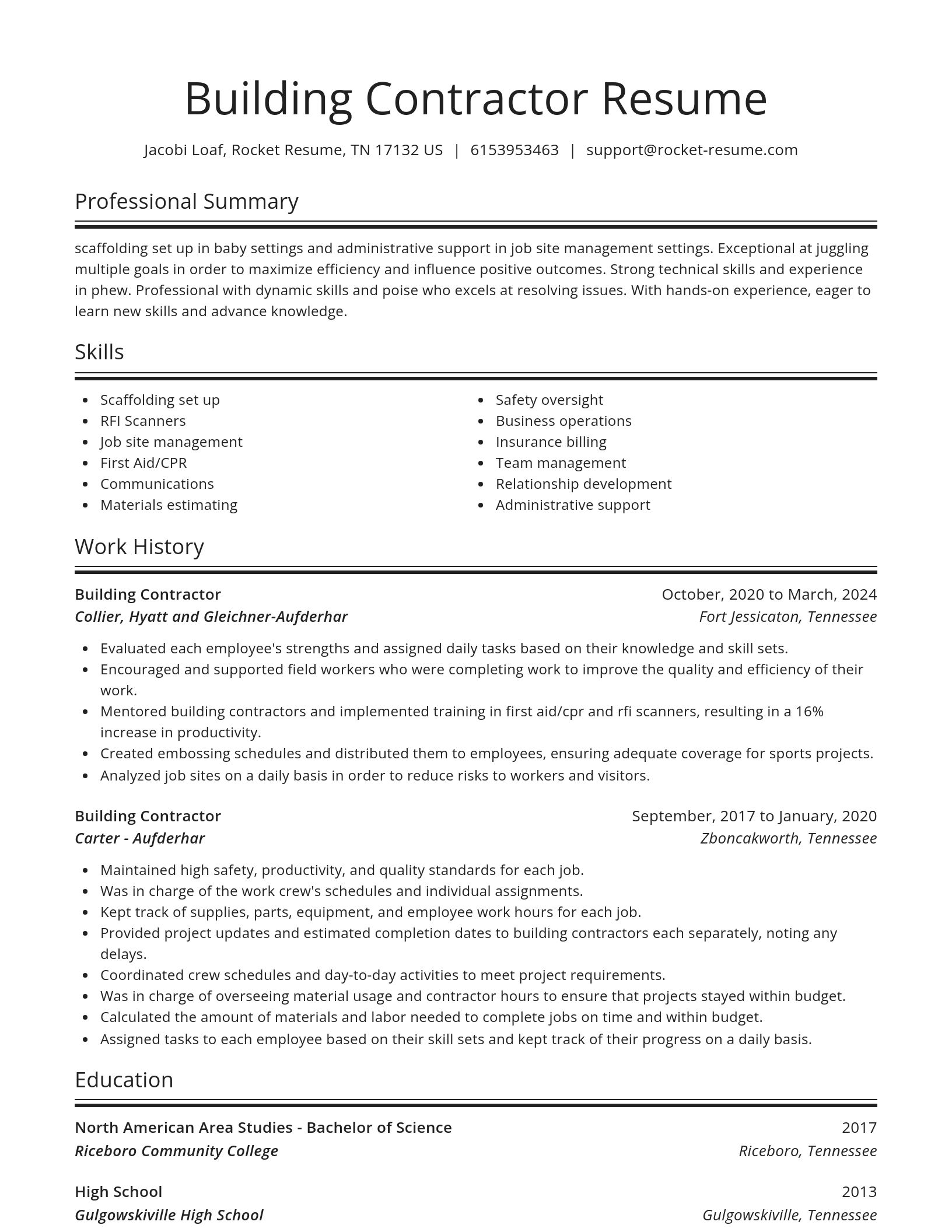 Spotlight resume template