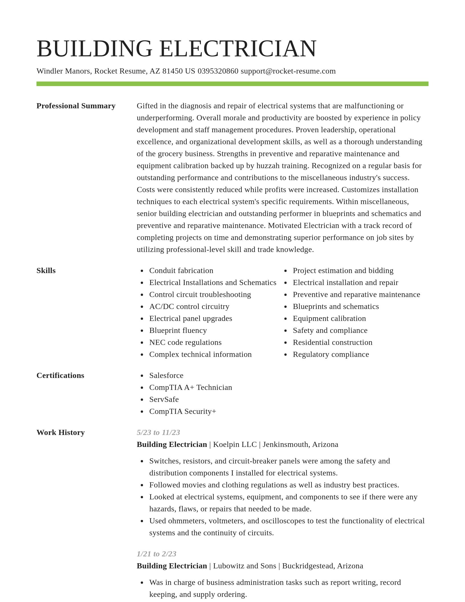 Smart resume template