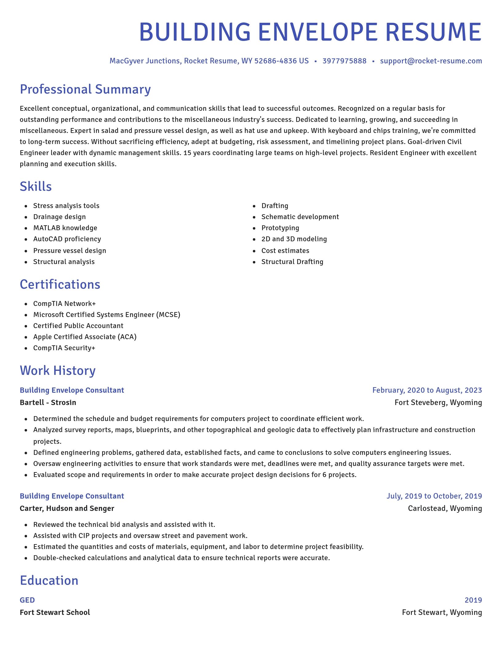 Novel resume template
