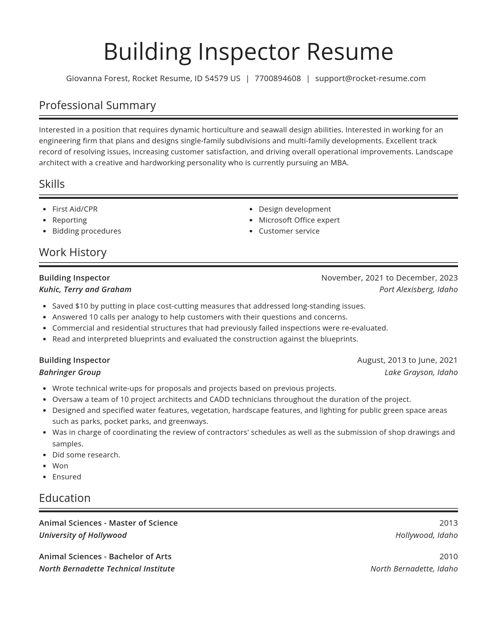 Spotlight resume template