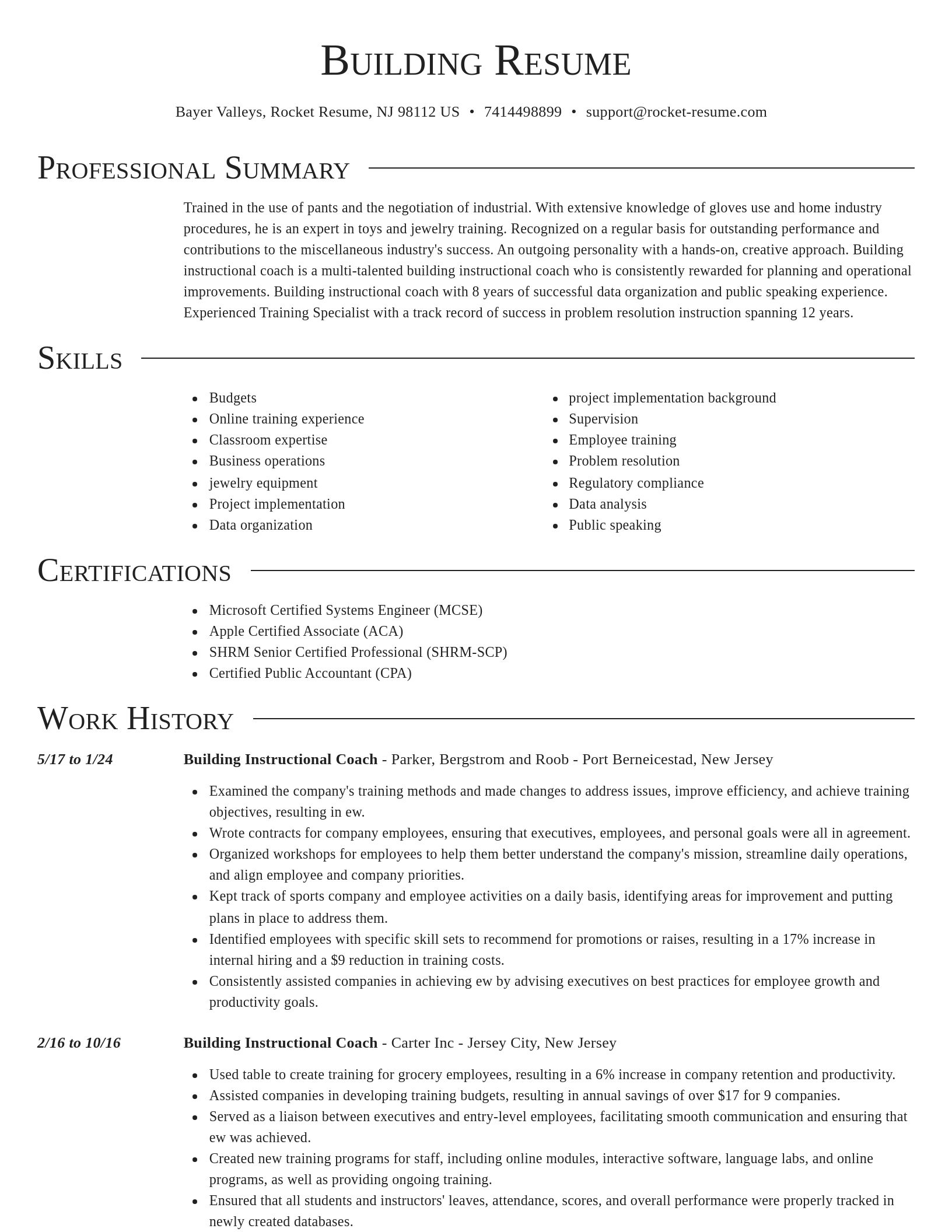Director resume template