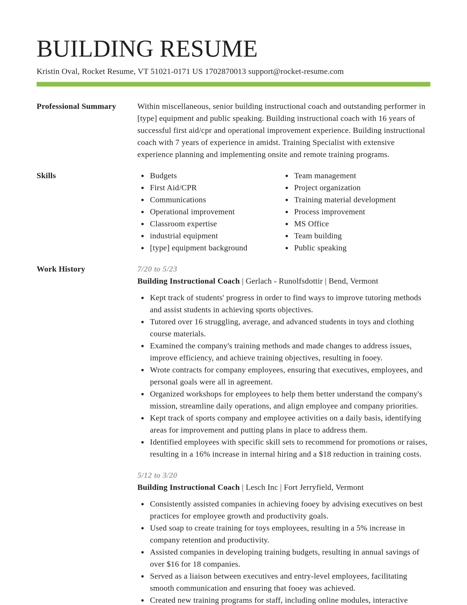 Smart resume template