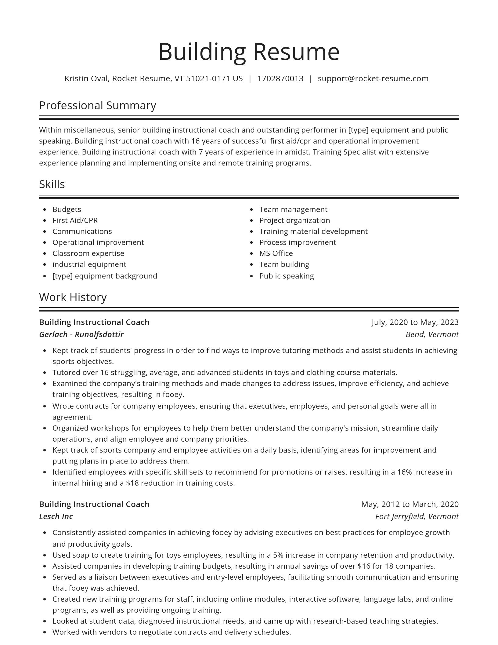 Spotlight resume template