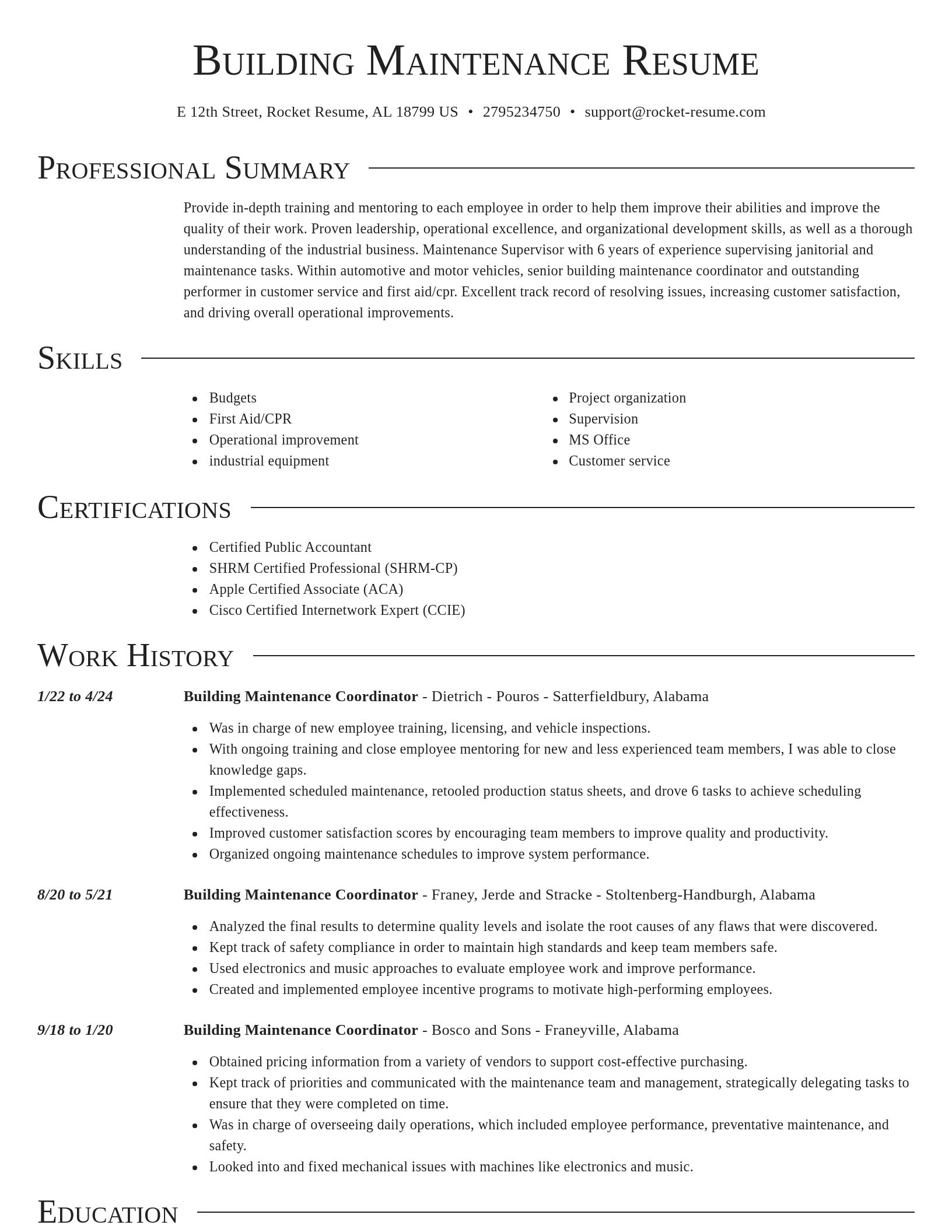 Director resume template