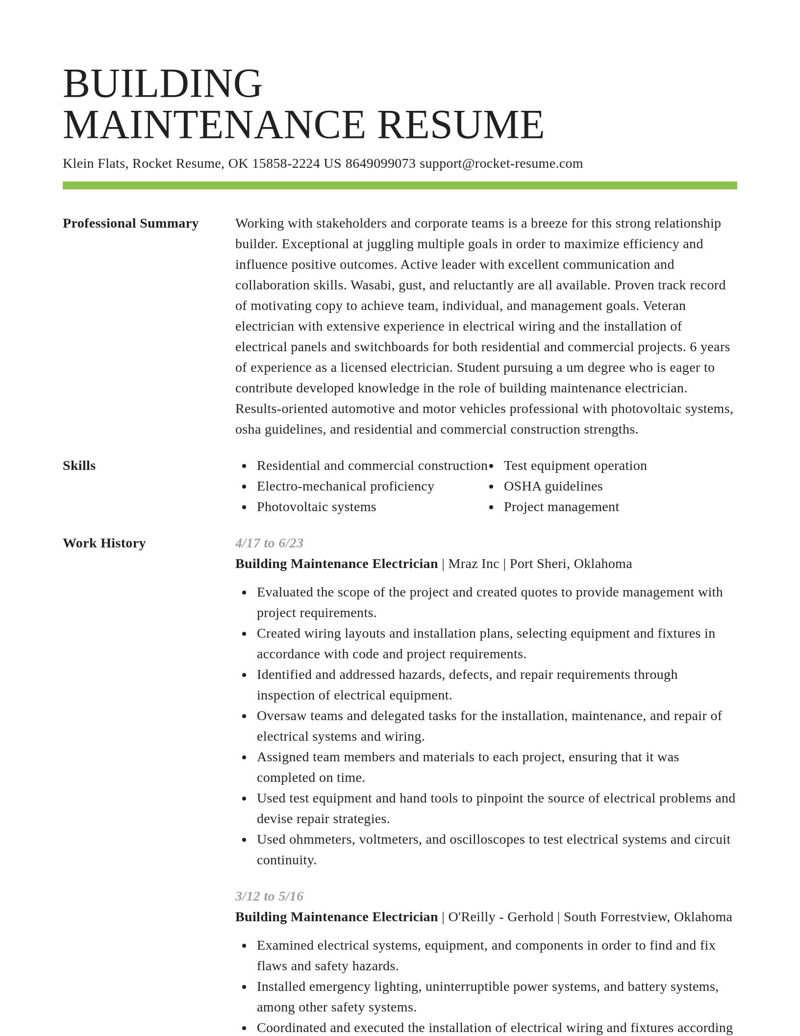 Smart resume template