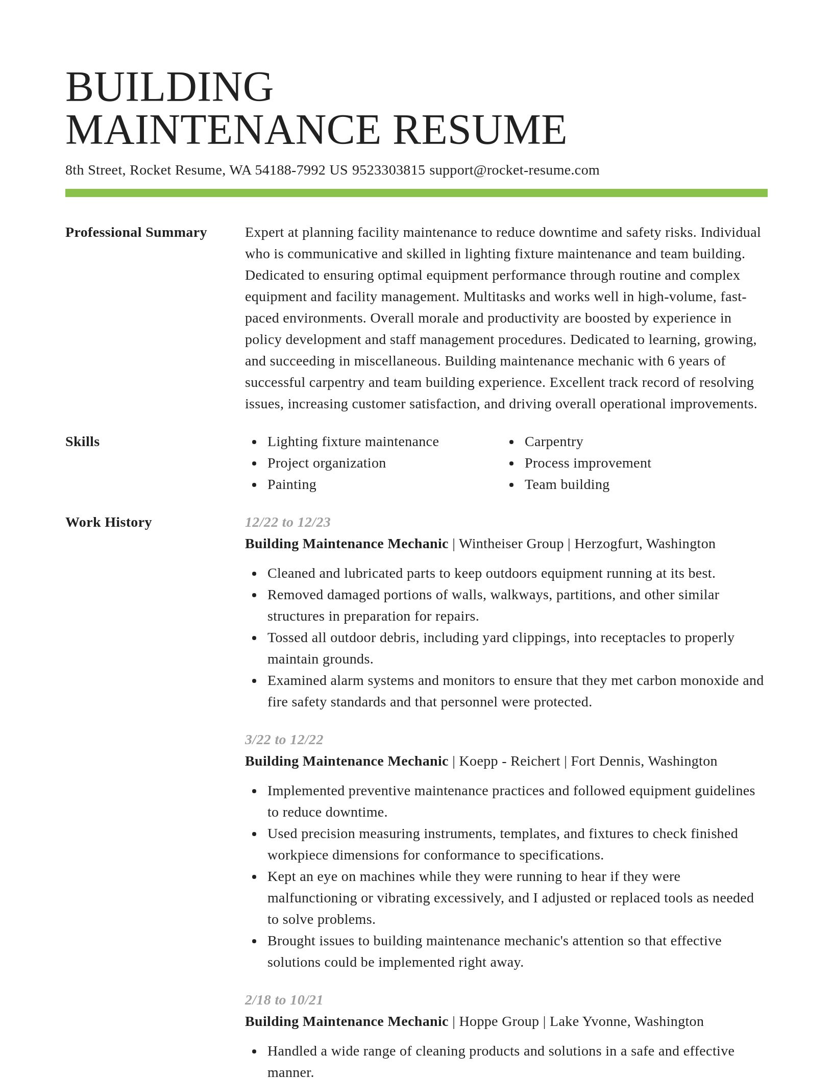 Smart resume template