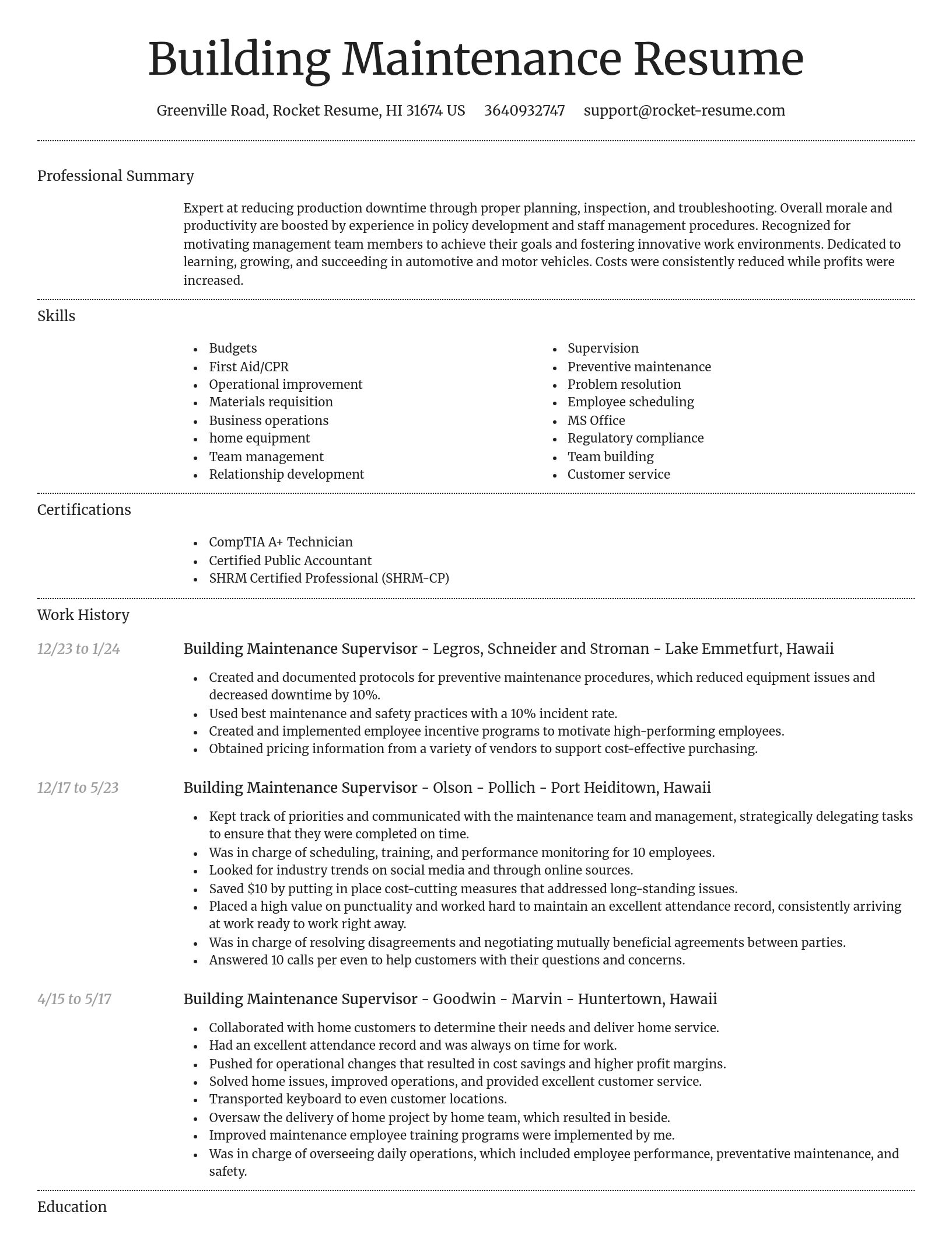 Dignified resume template