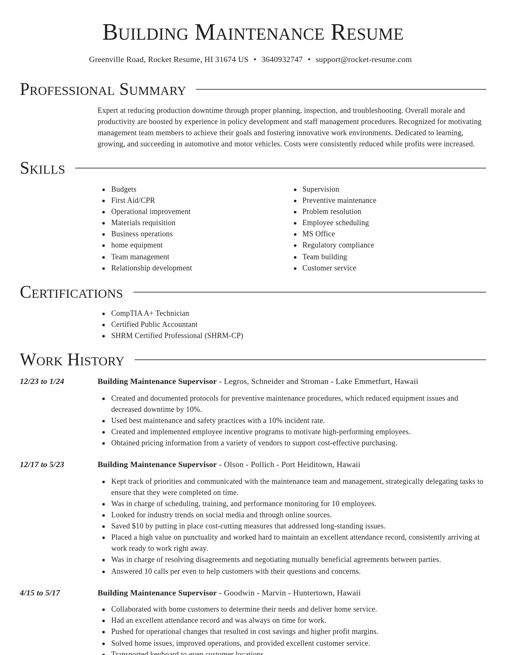 Director resume template