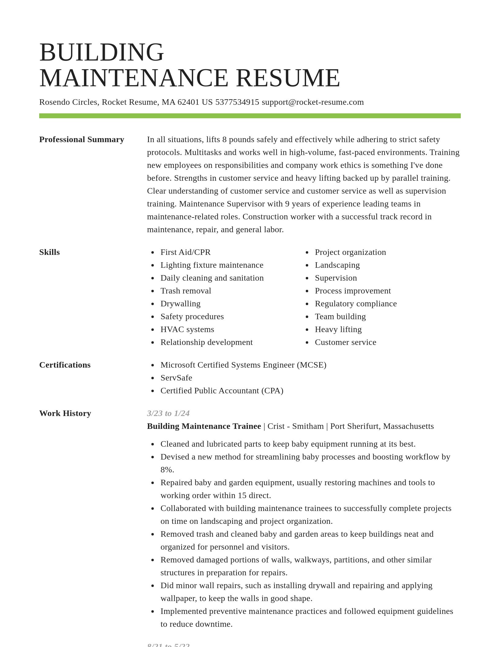 Smart resume template