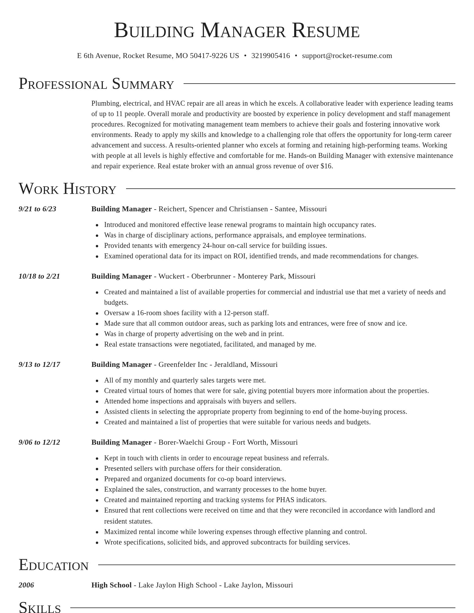 Director resume template