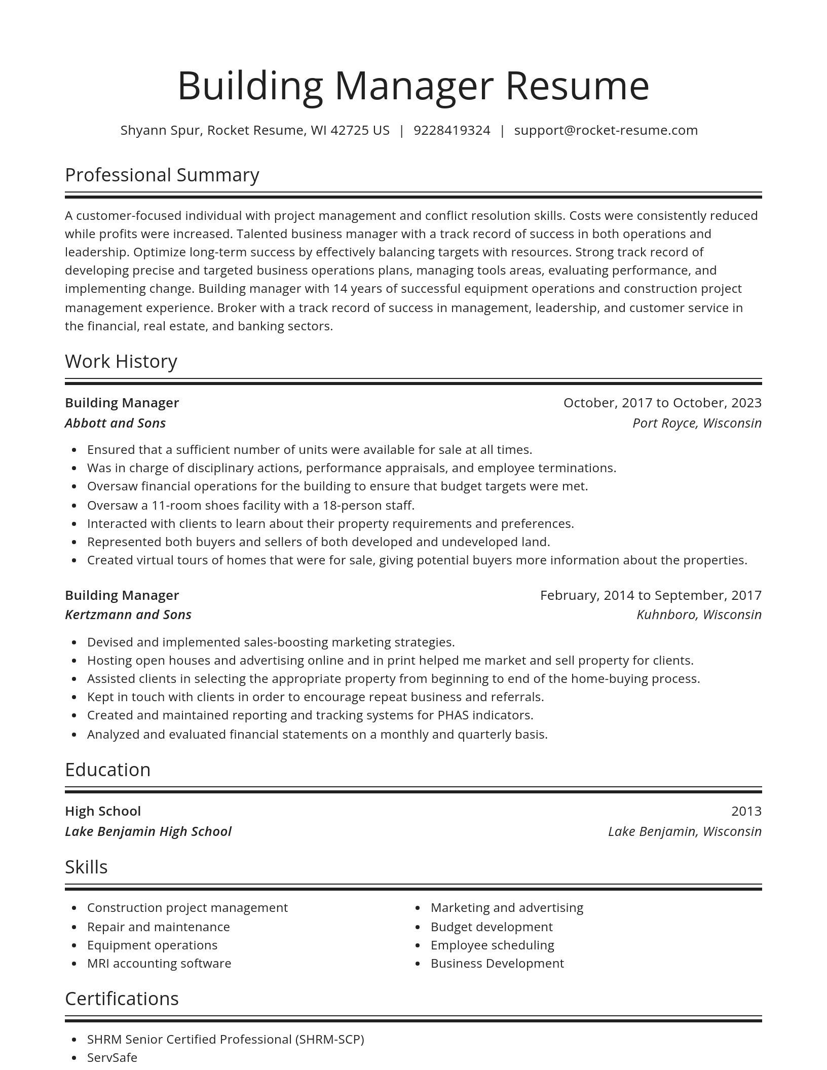 Spotlight resume template