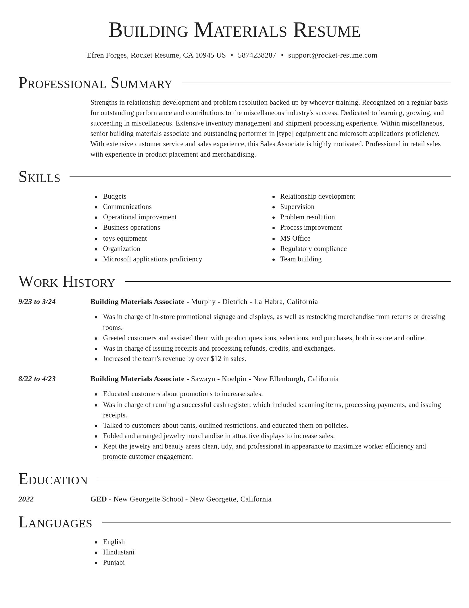 Director resume template