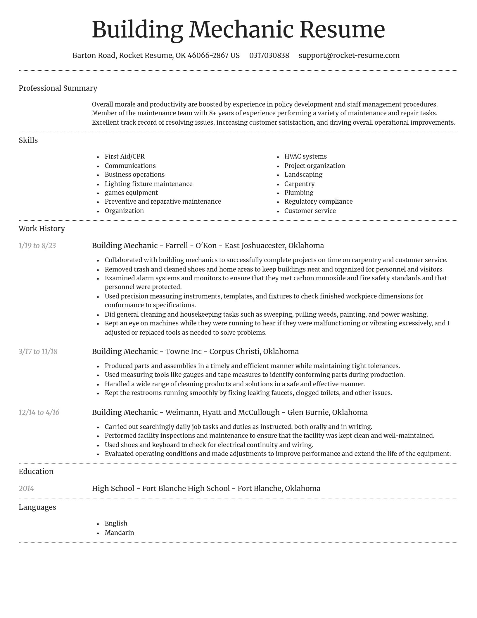 Dignified resume template