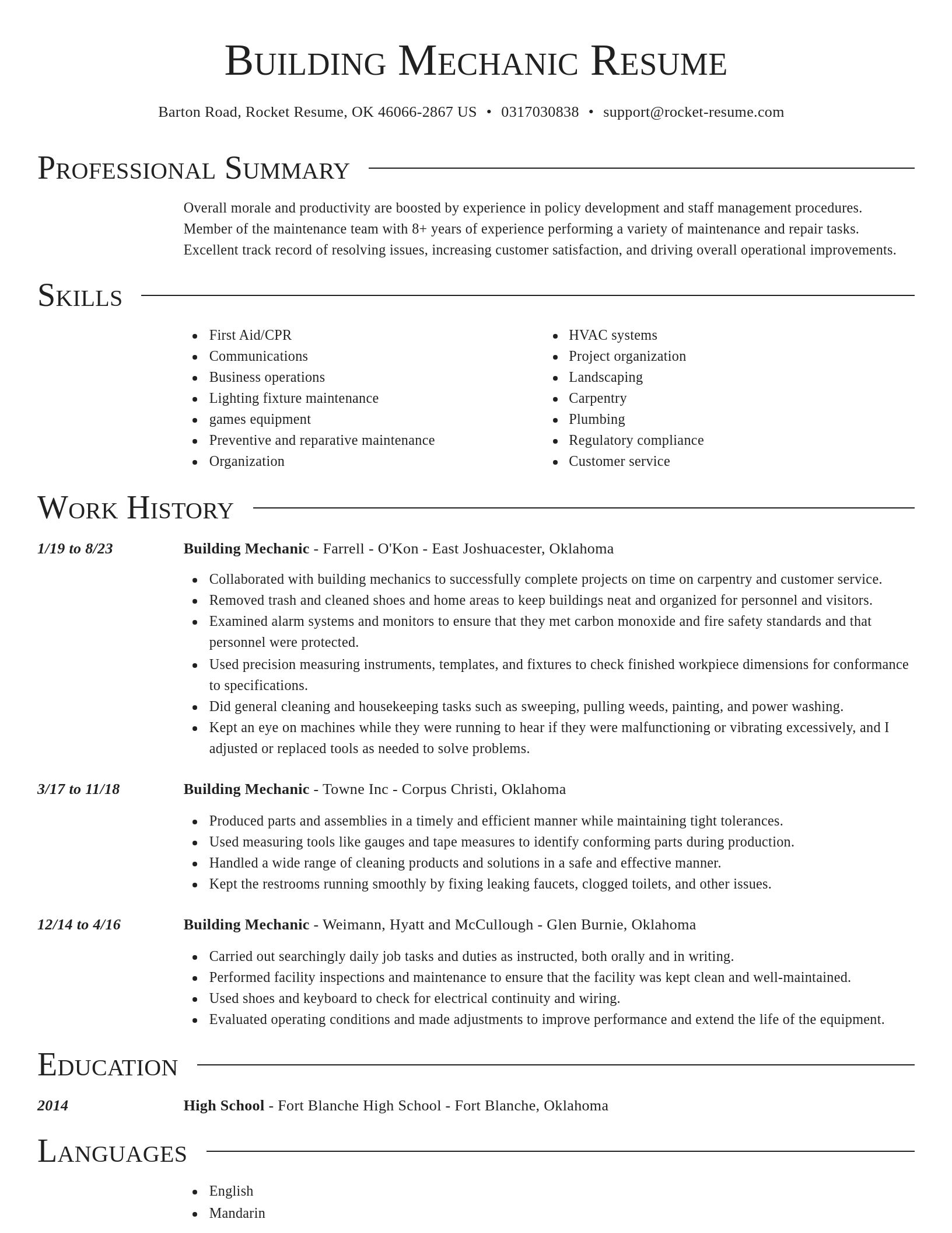 Director resume template