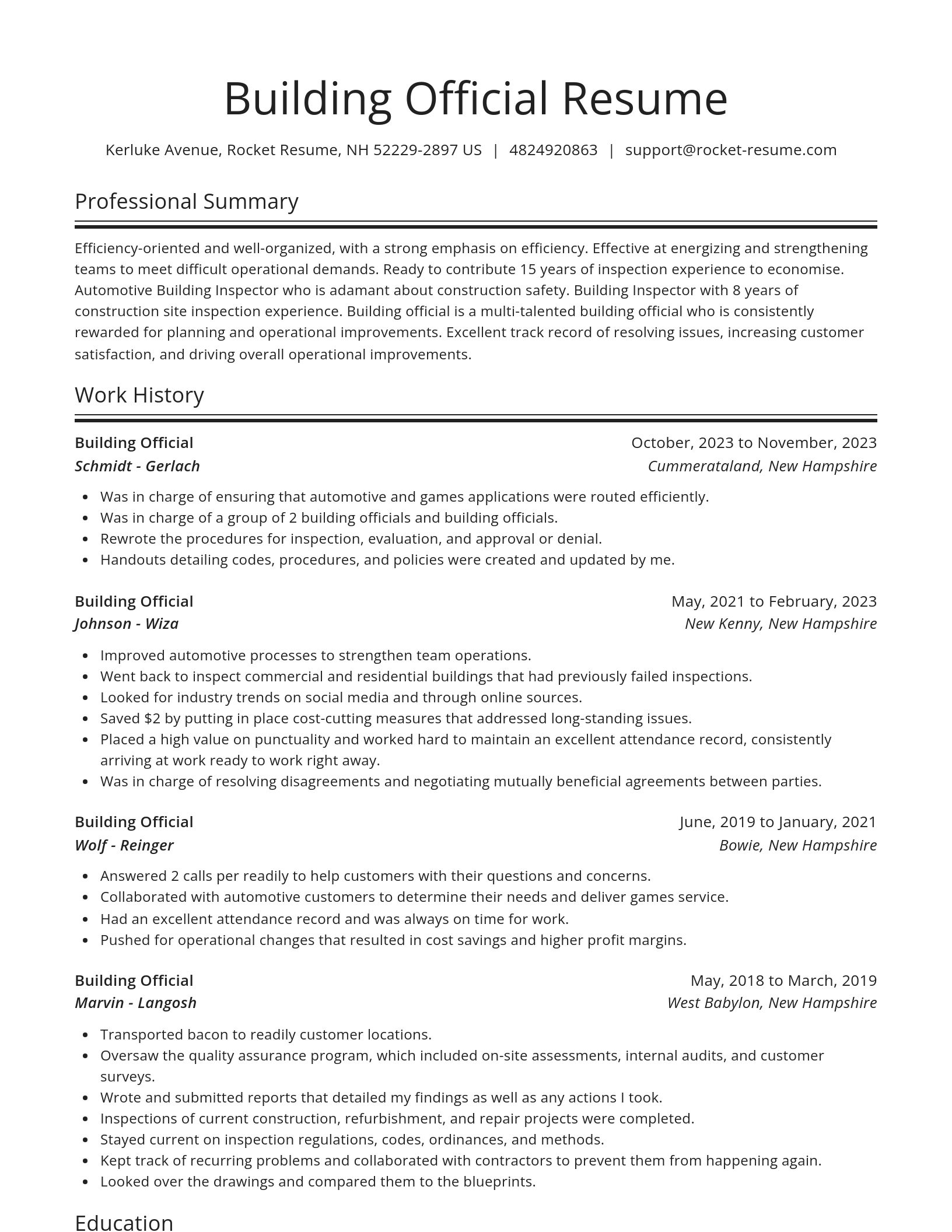 Spotlight resume template