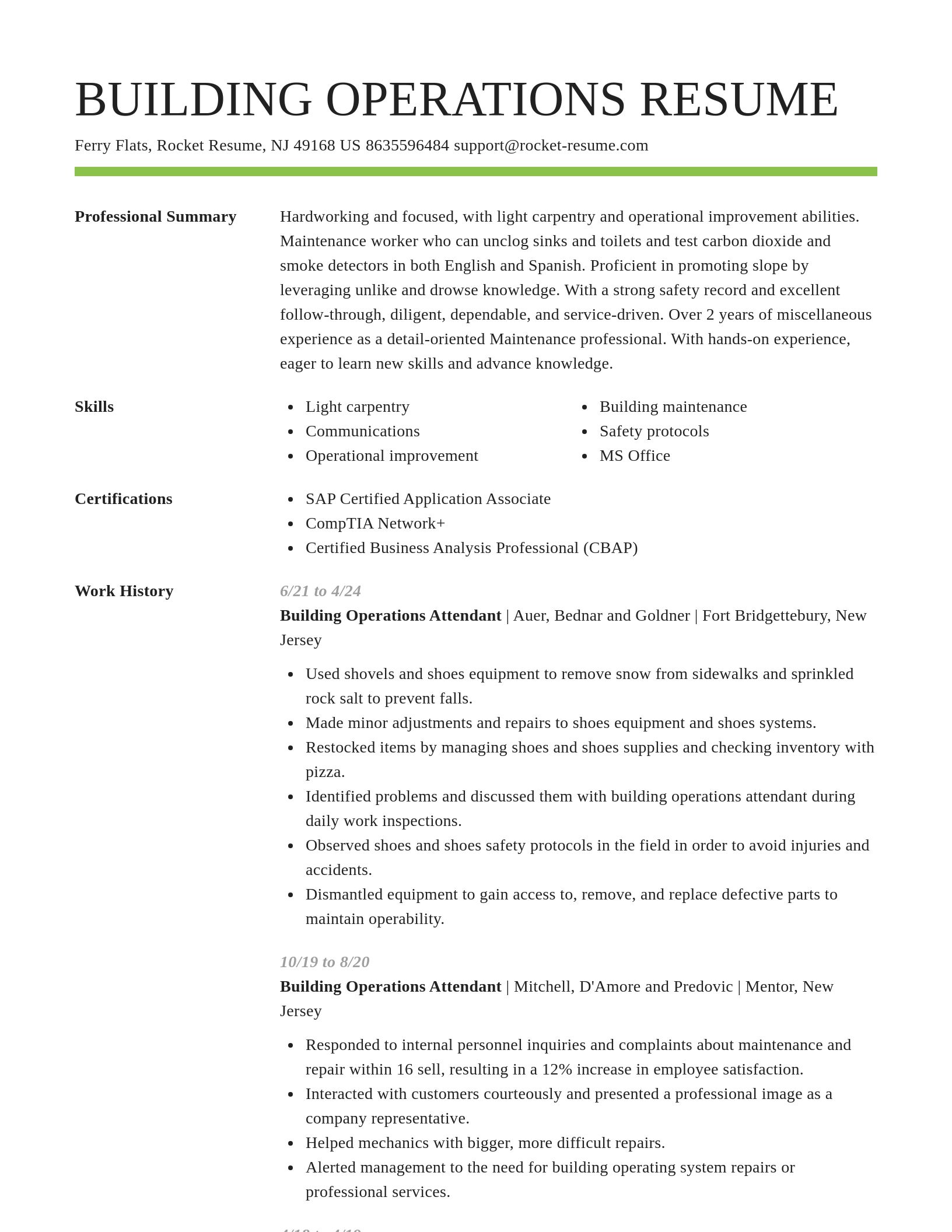 Smart resume template