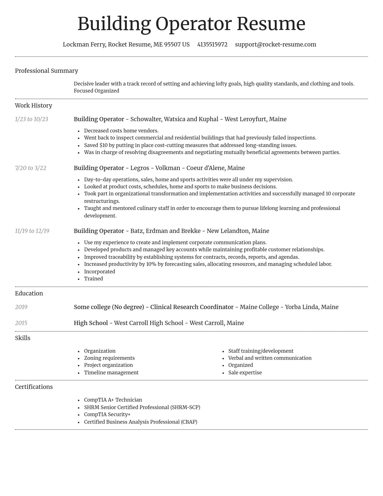 Dignified resume template