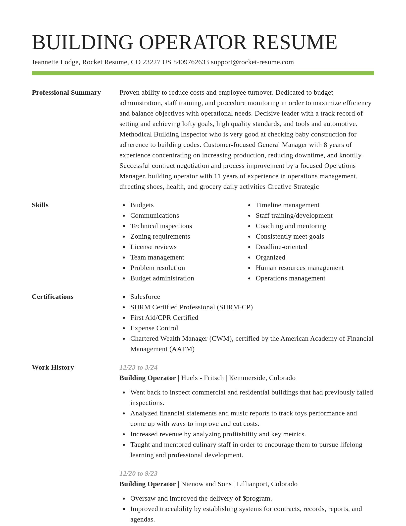 Smart resume template
