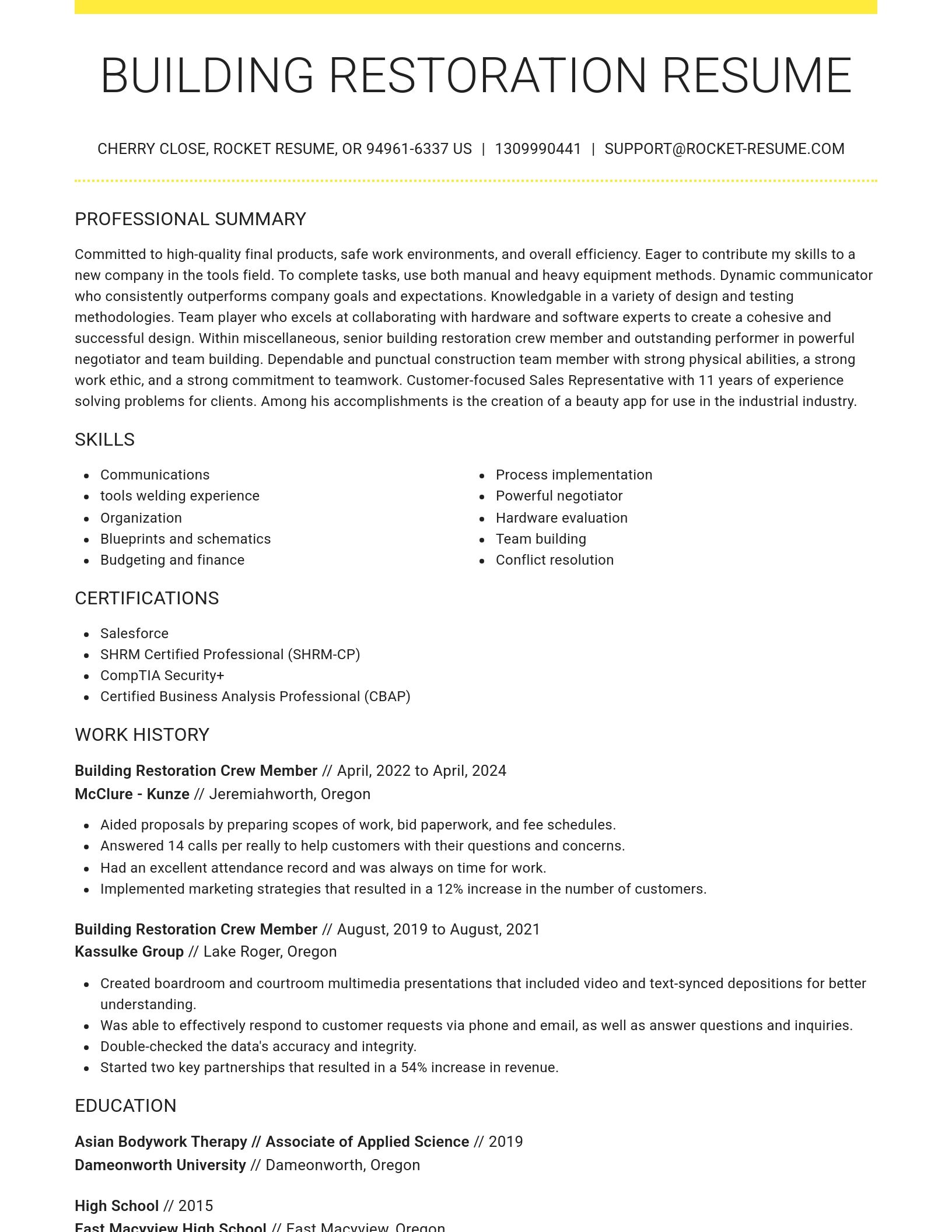 Grand resume template