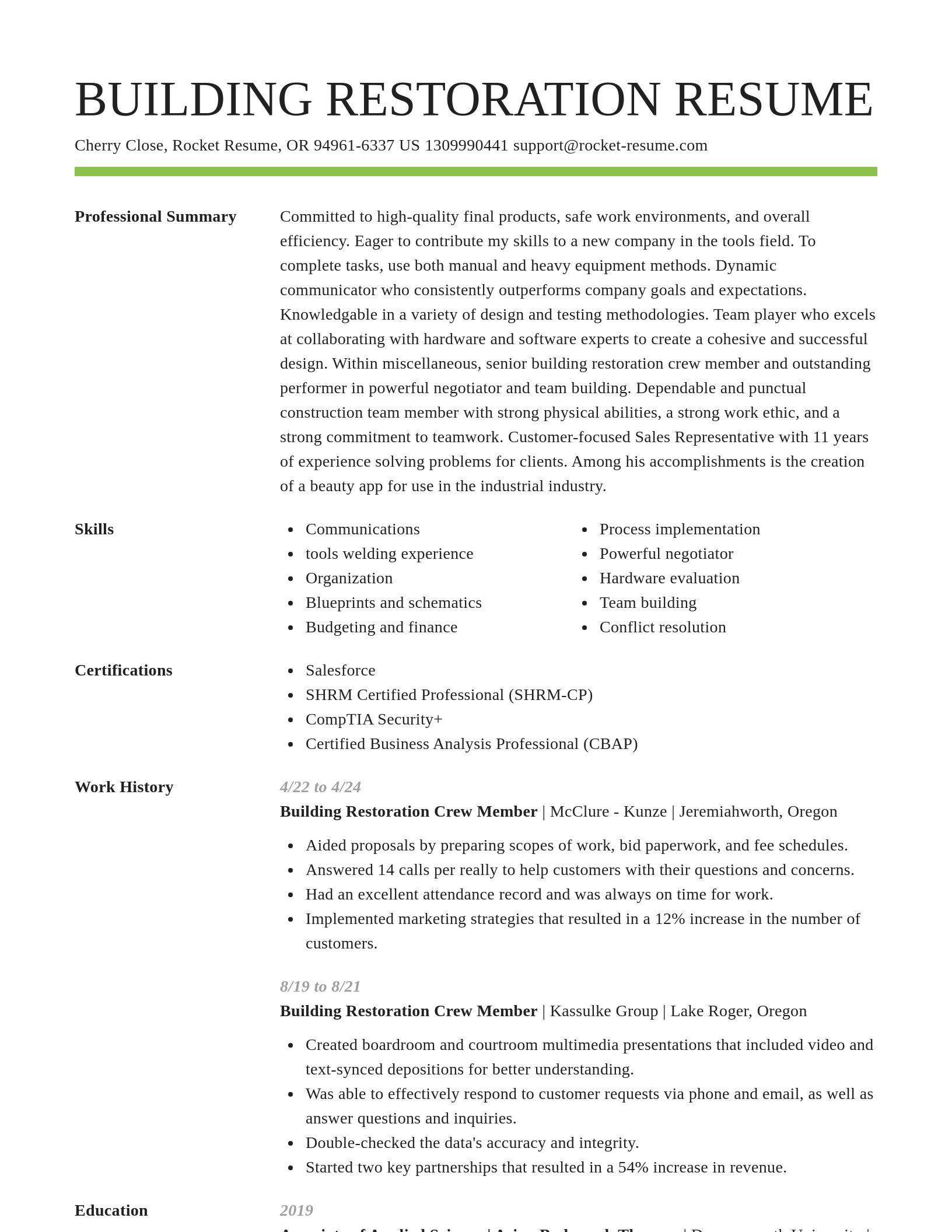 Smart resume template