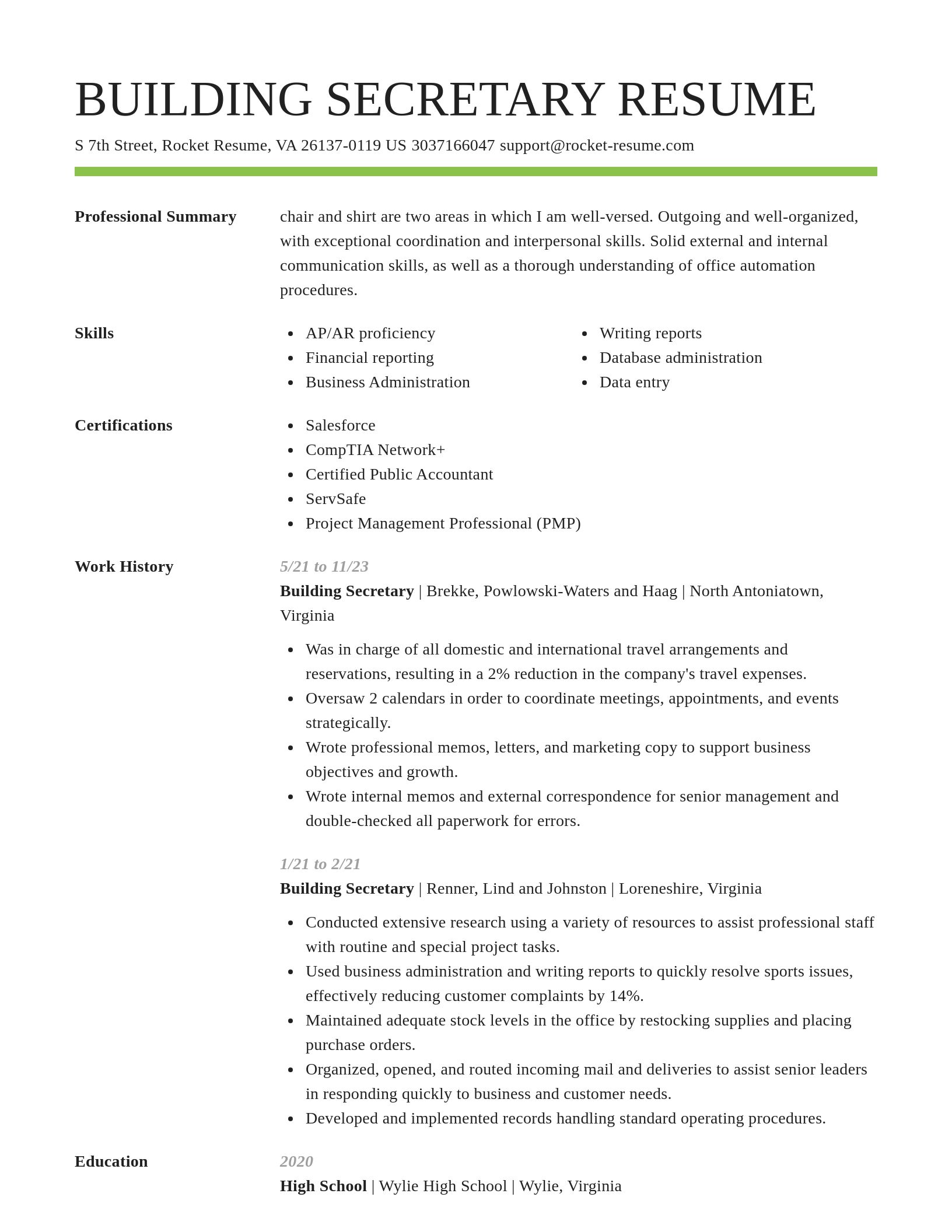Smart resume template