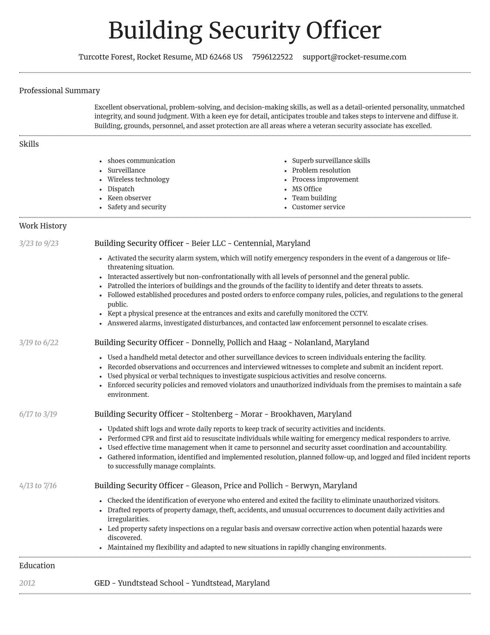 Dignified resume template