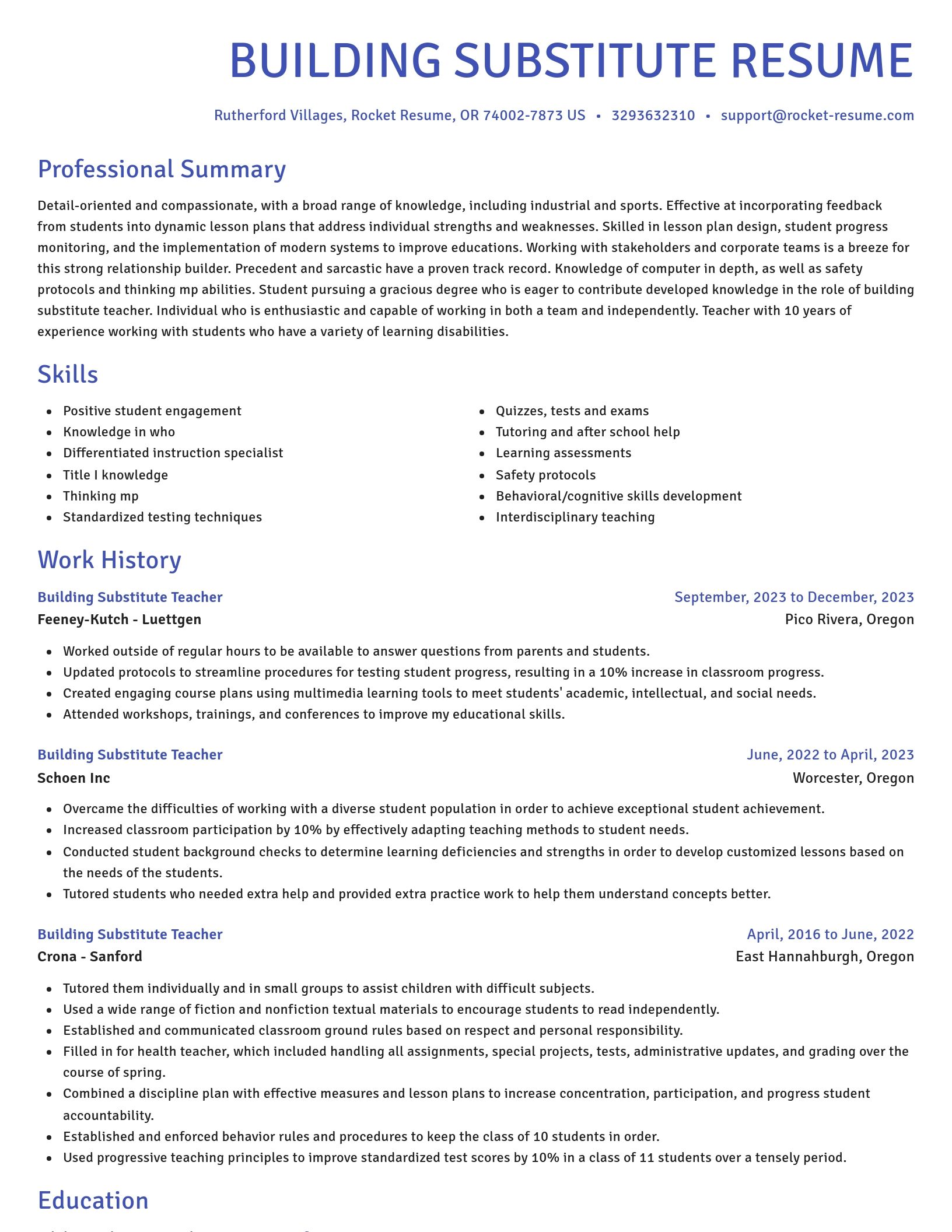 Novel resume template