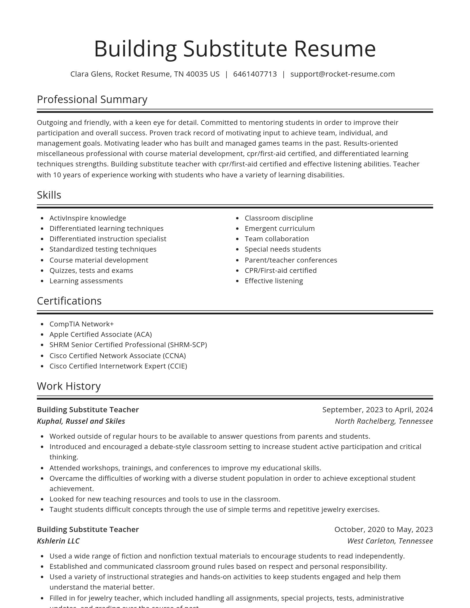 Spotlight resume template