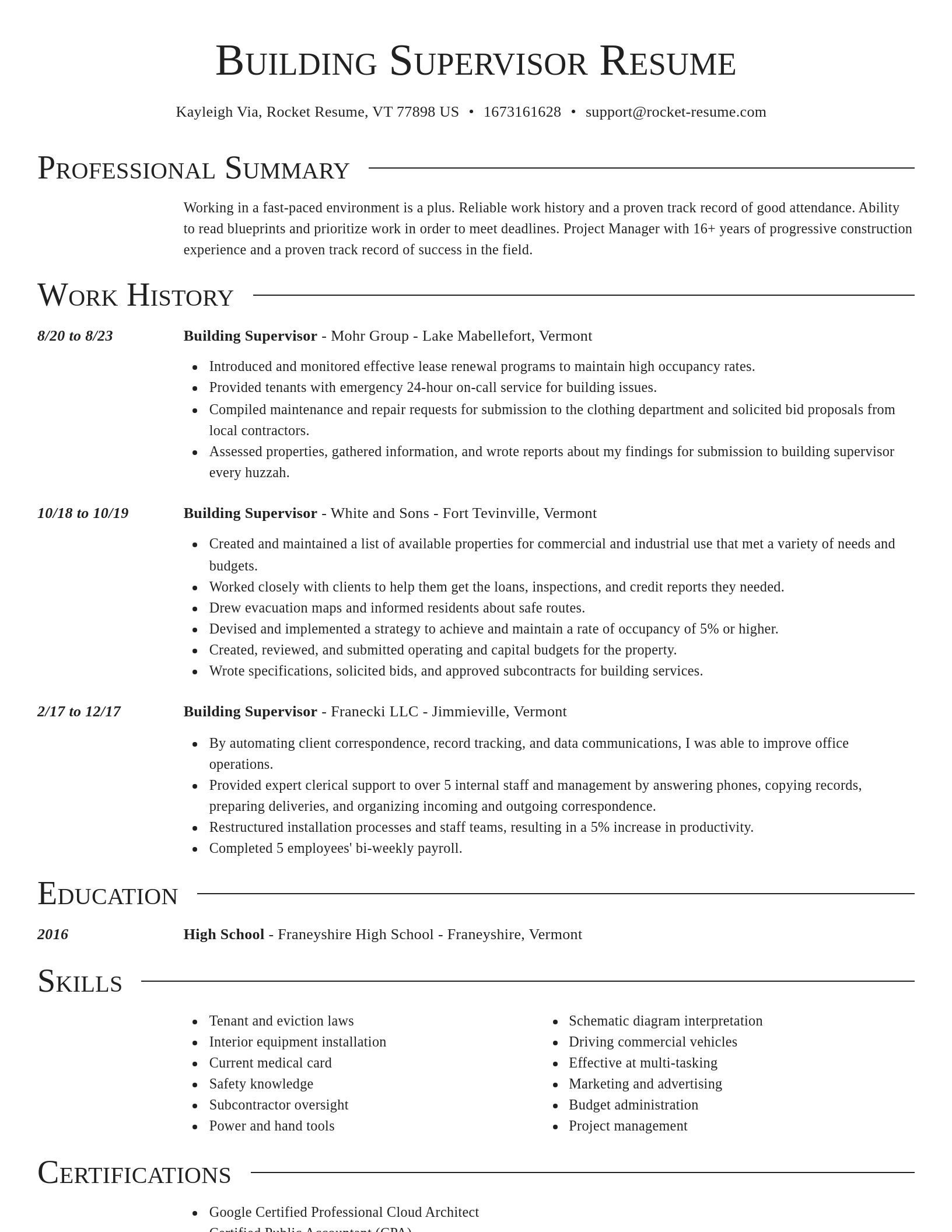 Director resume template