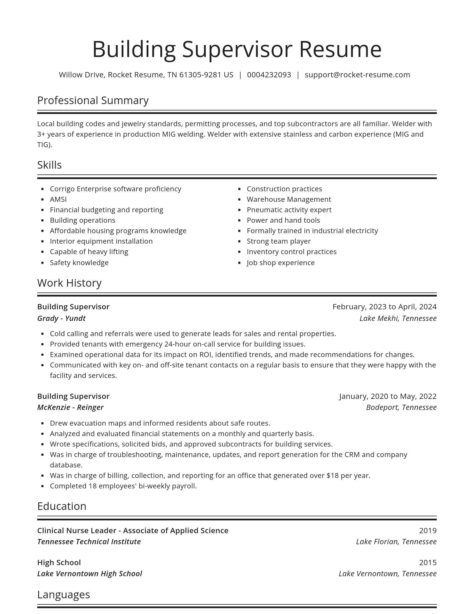 Spotlight resume template